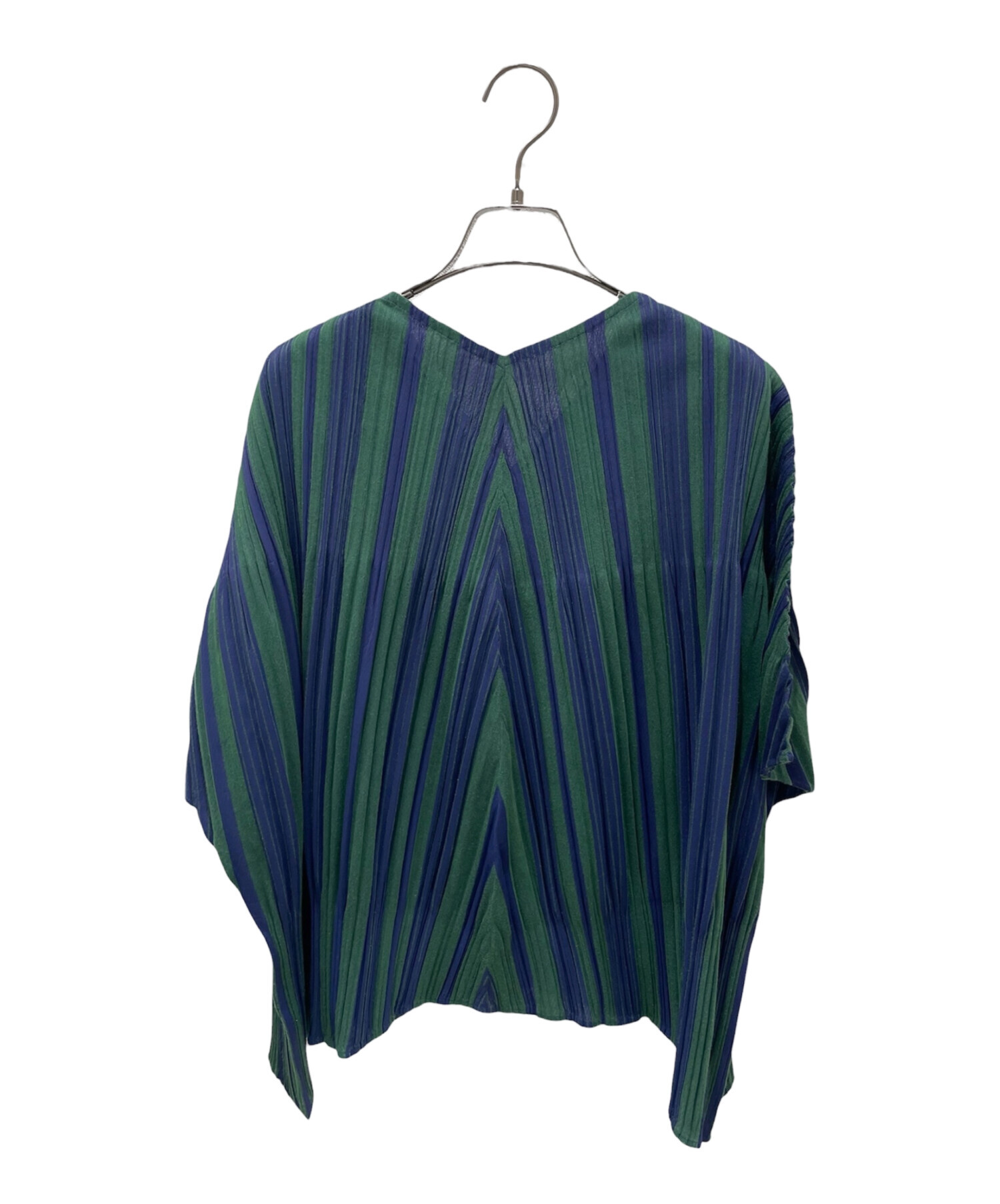 PLEATS PLEASEダークストライプ 長袖シャツ サイズ3 中古・古着通販】PLEATS PLEASE (プリーツプリーズ) ストライプ