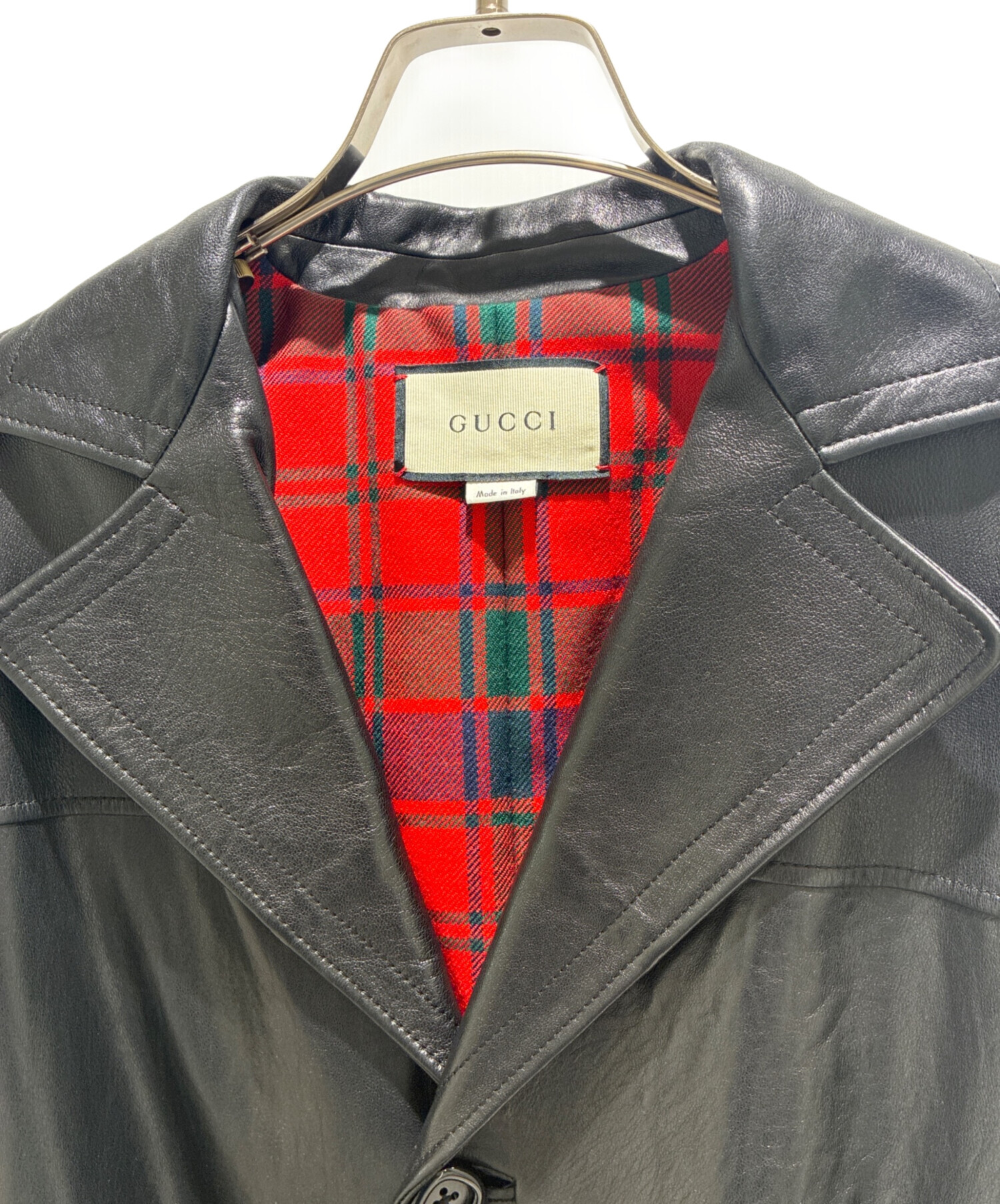 中古・古着通販】GUCCI (グッチ) Lamb Leather Trench Coat/ラムレザー 中古・古着通販】GUCCI (グッチ) Lamb Leather Trench Coat/ラムレザー