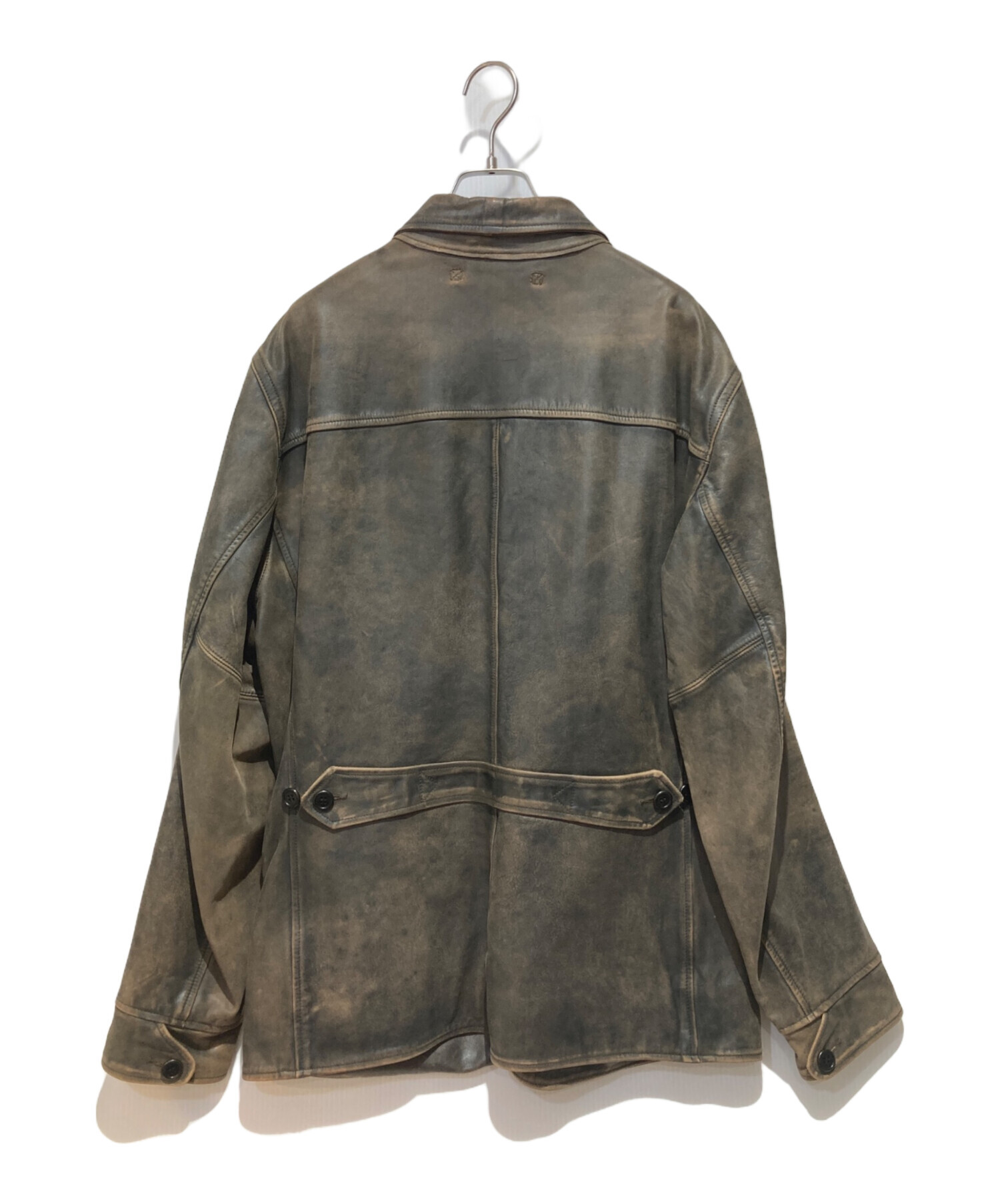 中古・古着通販】RRL (ダブルアールエル) INDIGO LEATHER CAR COAT