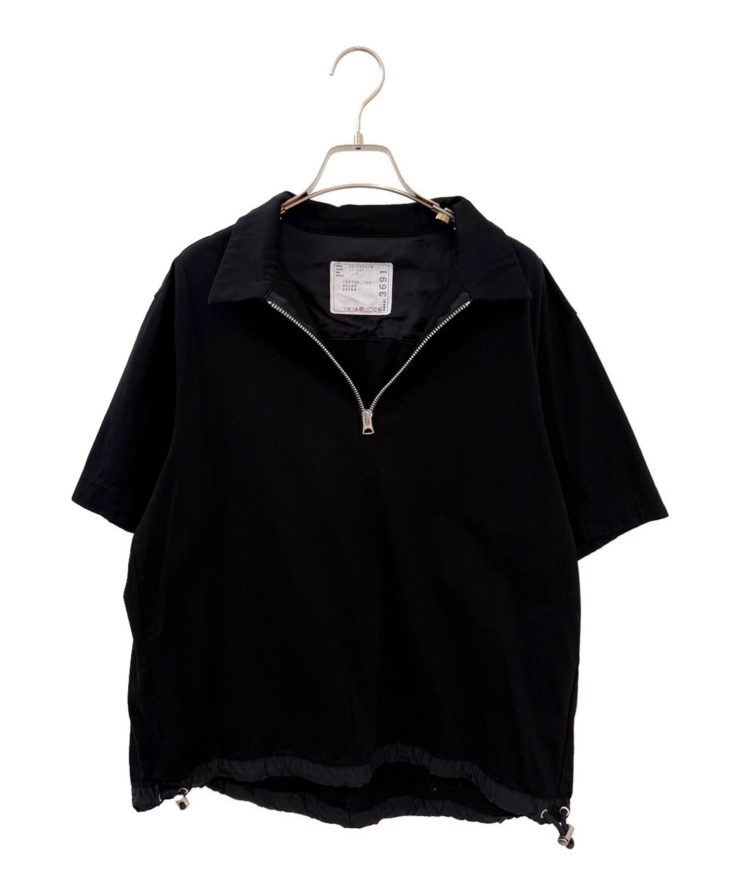 sacai Cotton Jersey Polo Shirt　ポロシャツ　1 中古・古着通販】sacai (サカイ) Cotton Jersey Polo Shirt ブラック
