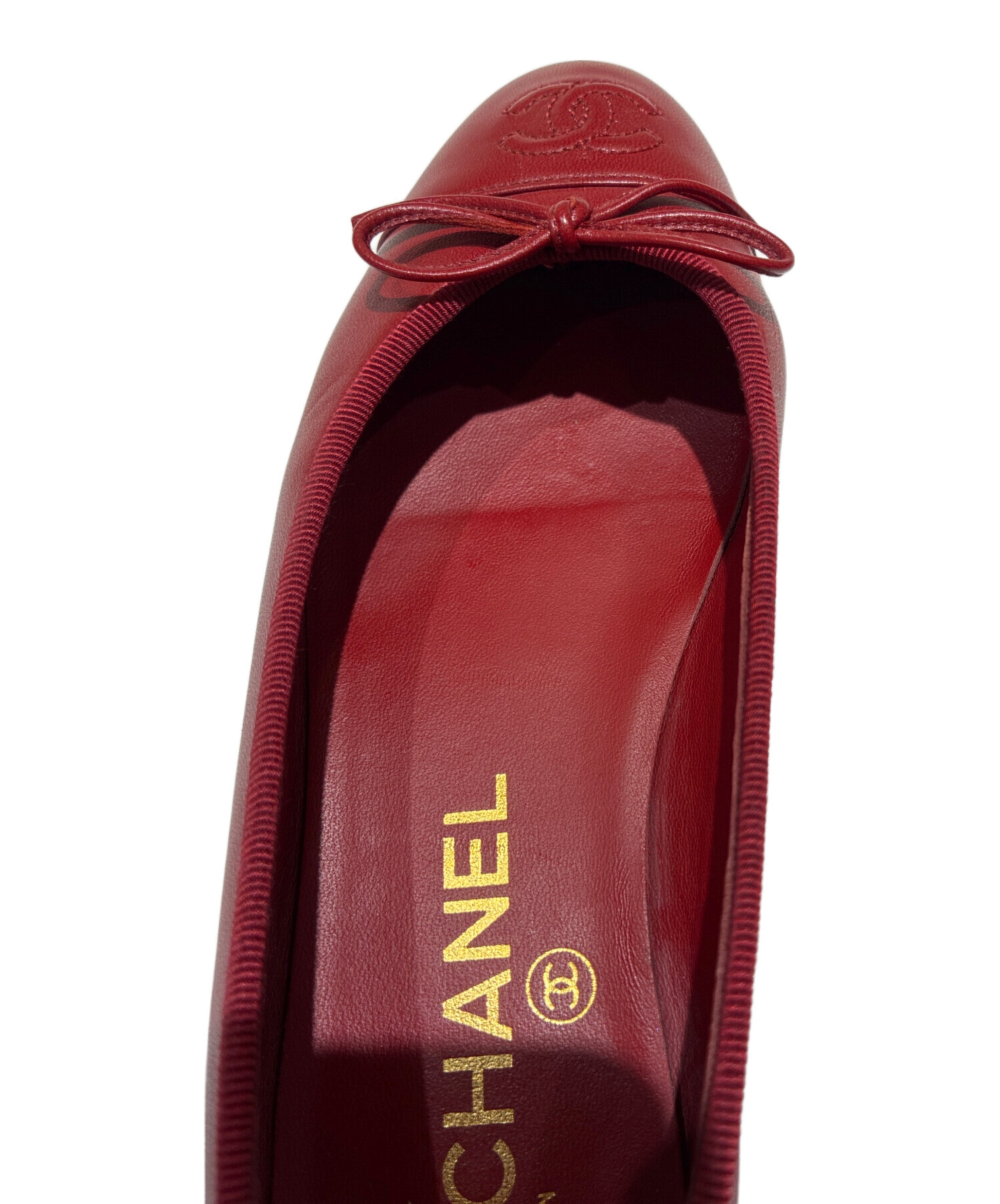 中古・古着通販】CHANEL (シャネル) フラットバレエパンプス レッド