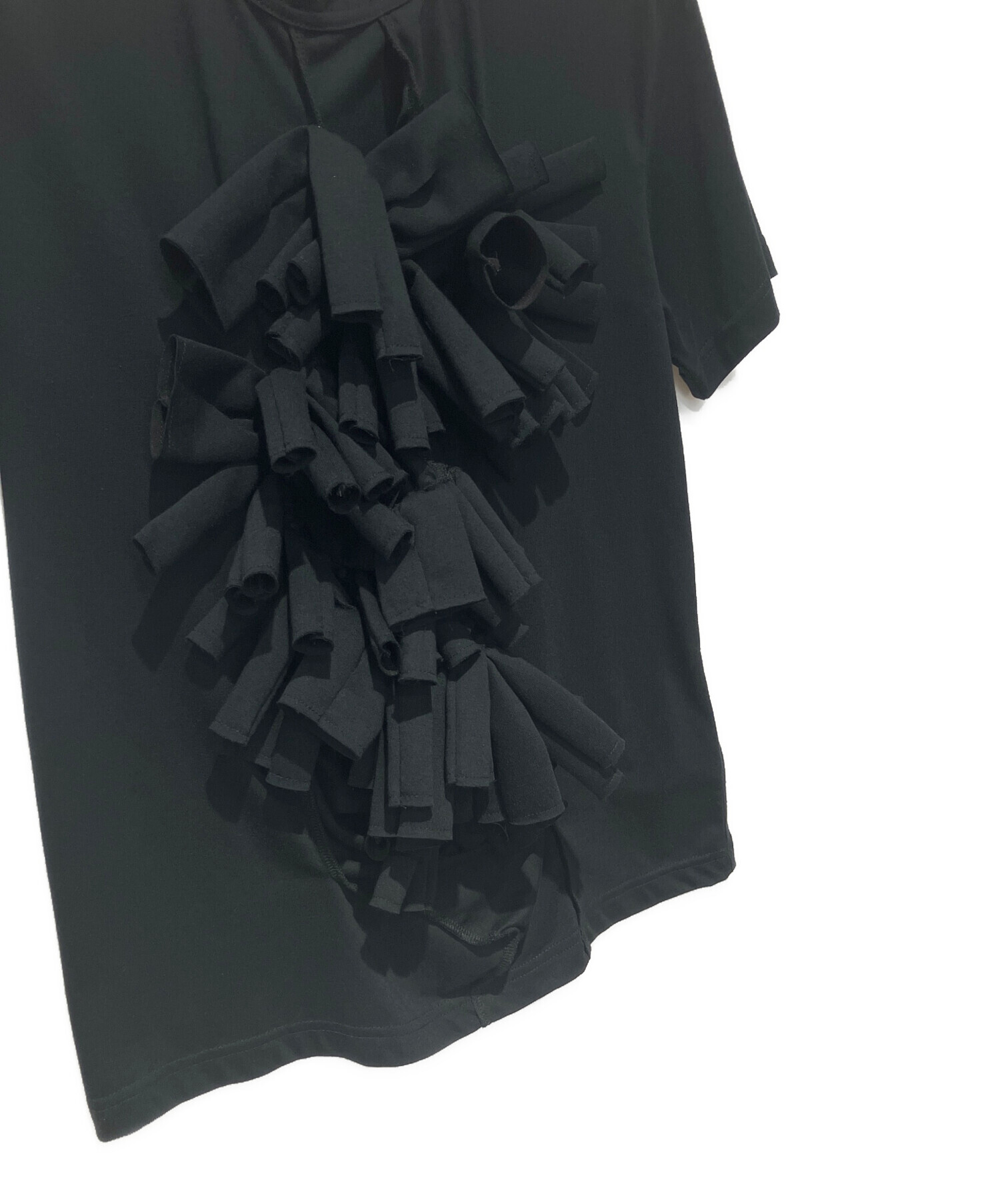 COMME des GARÇONS ブラックフリルTシャツ XS 中古・古着通販】COMME des GARCONS (コムデギャルソン) 3DフリルT