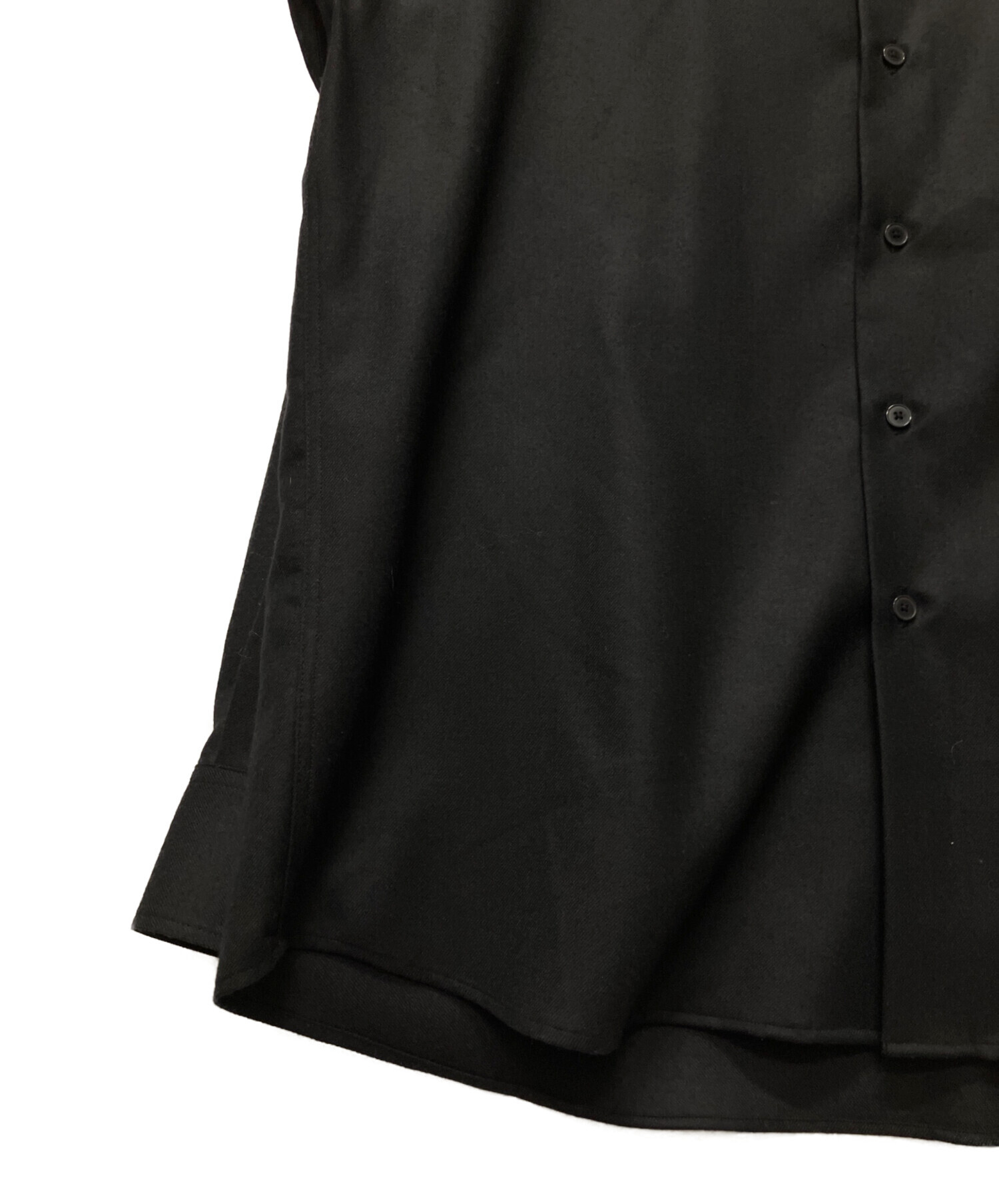 値下げ　AURALEE ウールシャツ ブラック サイズ3 中古・古着通販】AURALEE (オーラリー) SUPER LIGHT WOOL SHIRT