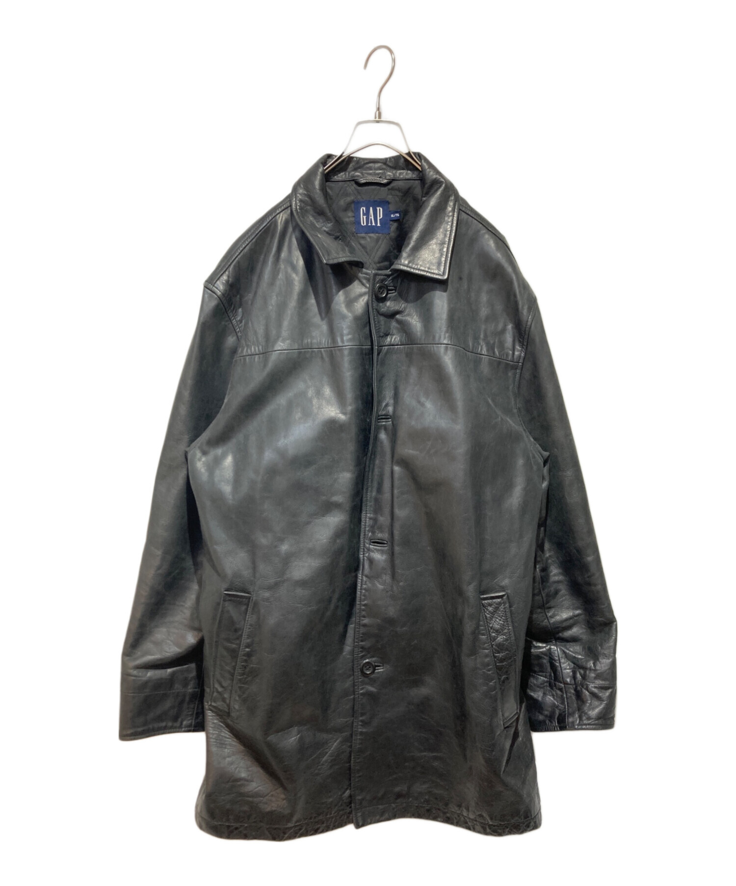 中古・古着通販】GAP (ギャップ) レザー カーコート ブラック サイズ