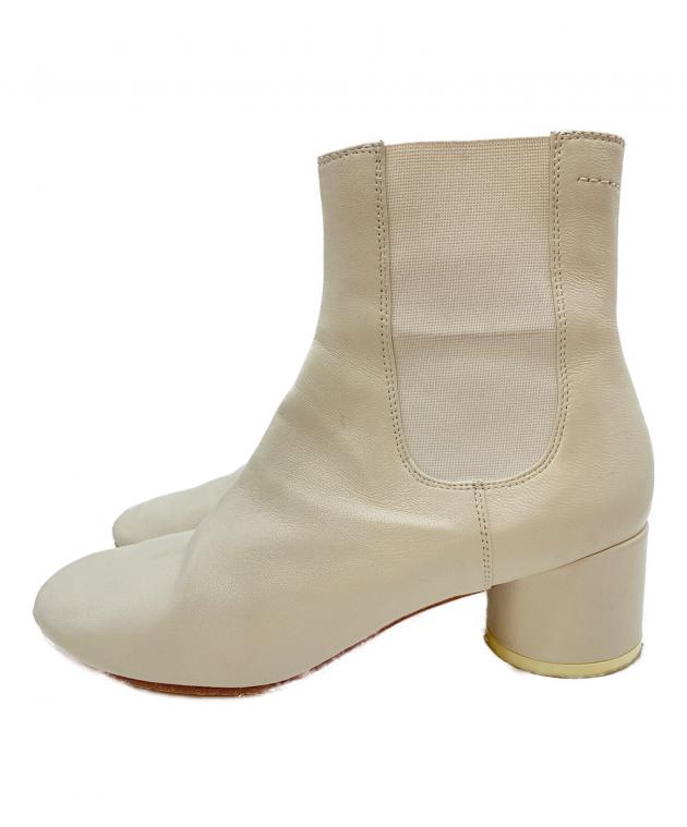 【新品】Maison Margiela サイドジップ レザー ブーツ 白25 中古・古着通販】MM6 Maison Margiela (エムエムシックスメゾン