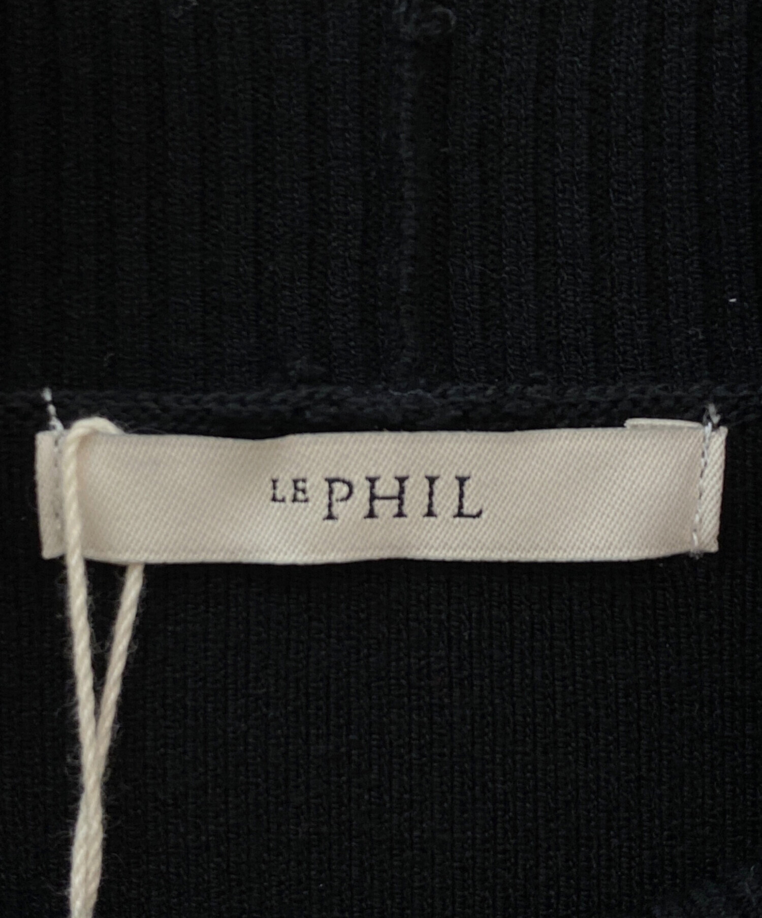 中古・古着通販】LE PHIL (ル フィル) ボーダーニット ブラック サイズ