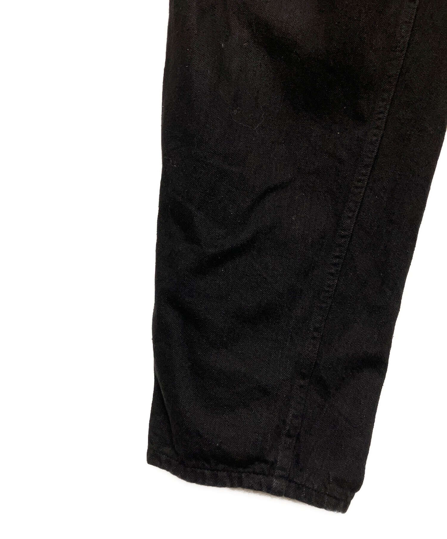 中古・古着通販】COMOLI (コモリ) デニム ベルテッドパンツ ブラック