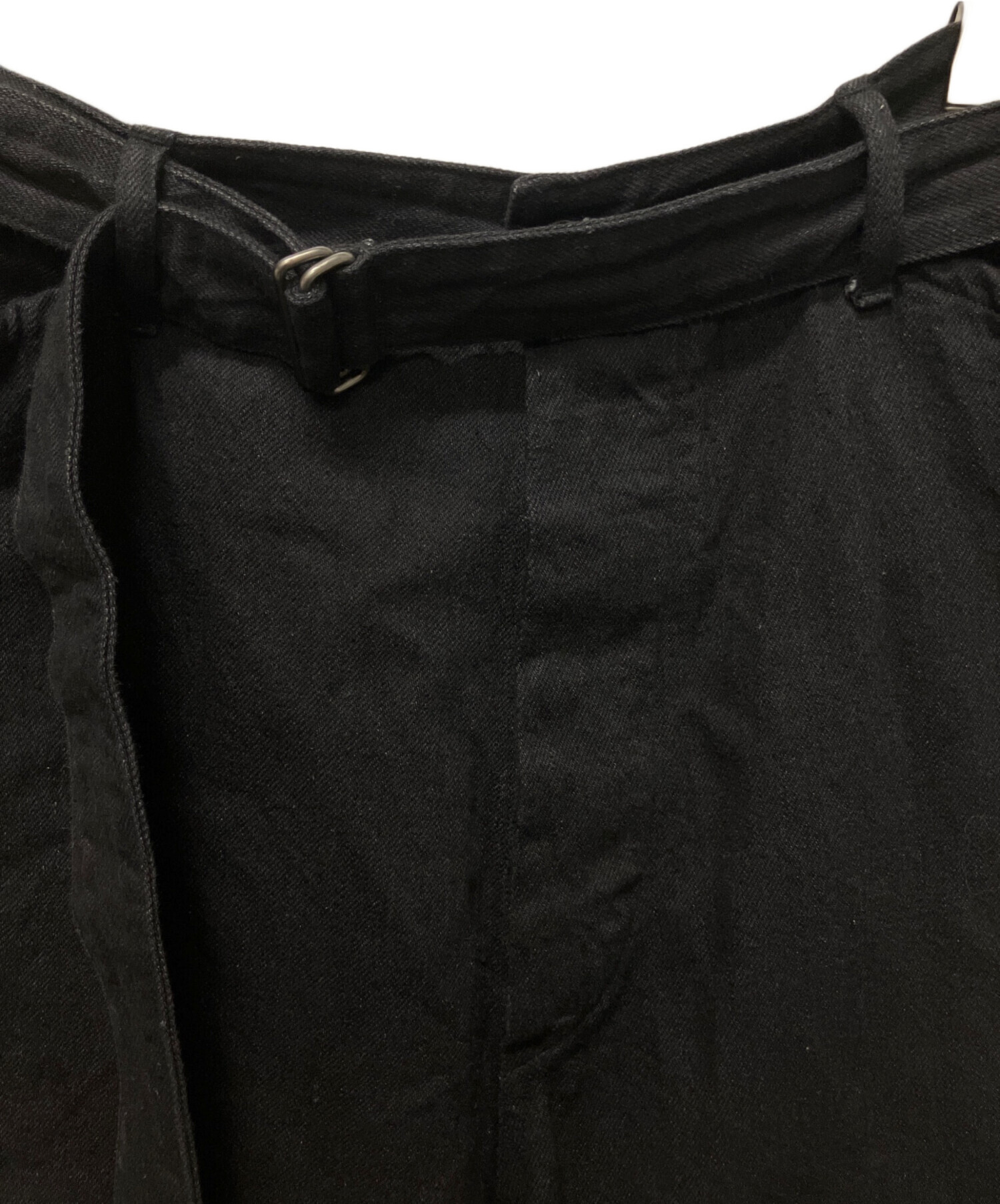 中古・古着通販】COMOLI (コモリ) デニム ベルテッドパンツ ブラック