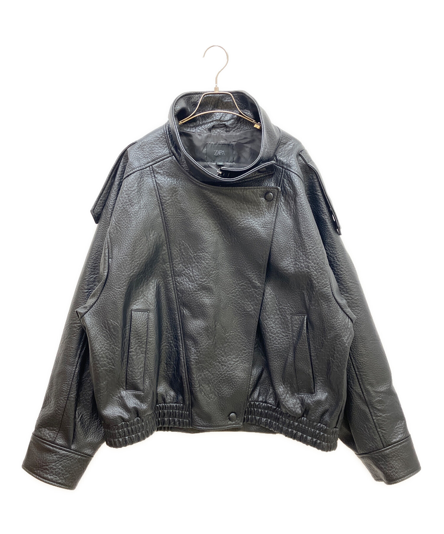 中古・古着通販】ZARA (ザラ) フェイクレザージャケット ブラック