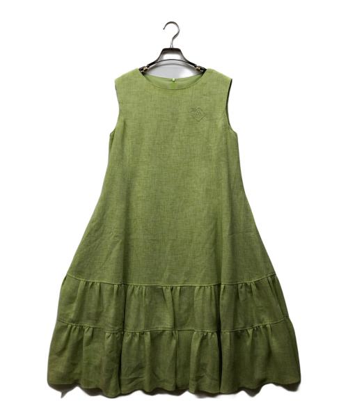 【Reneルネ】新品タグ付き定価57,200円ウォッシャブルリネンライク38 中古・古着通販】Rene (ルネ) リネンライクドレス グリーン サイズ:36