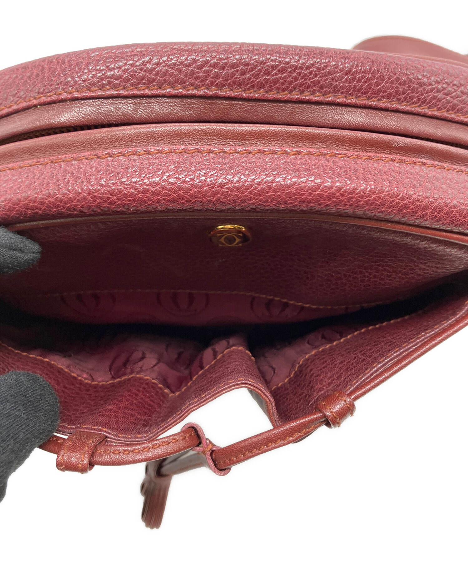 断捨離　カルティエ　Cartier ショルダーバッグ 中古・古着通販】Cartier (カルティエ) ショルダーバッグ ボルドー