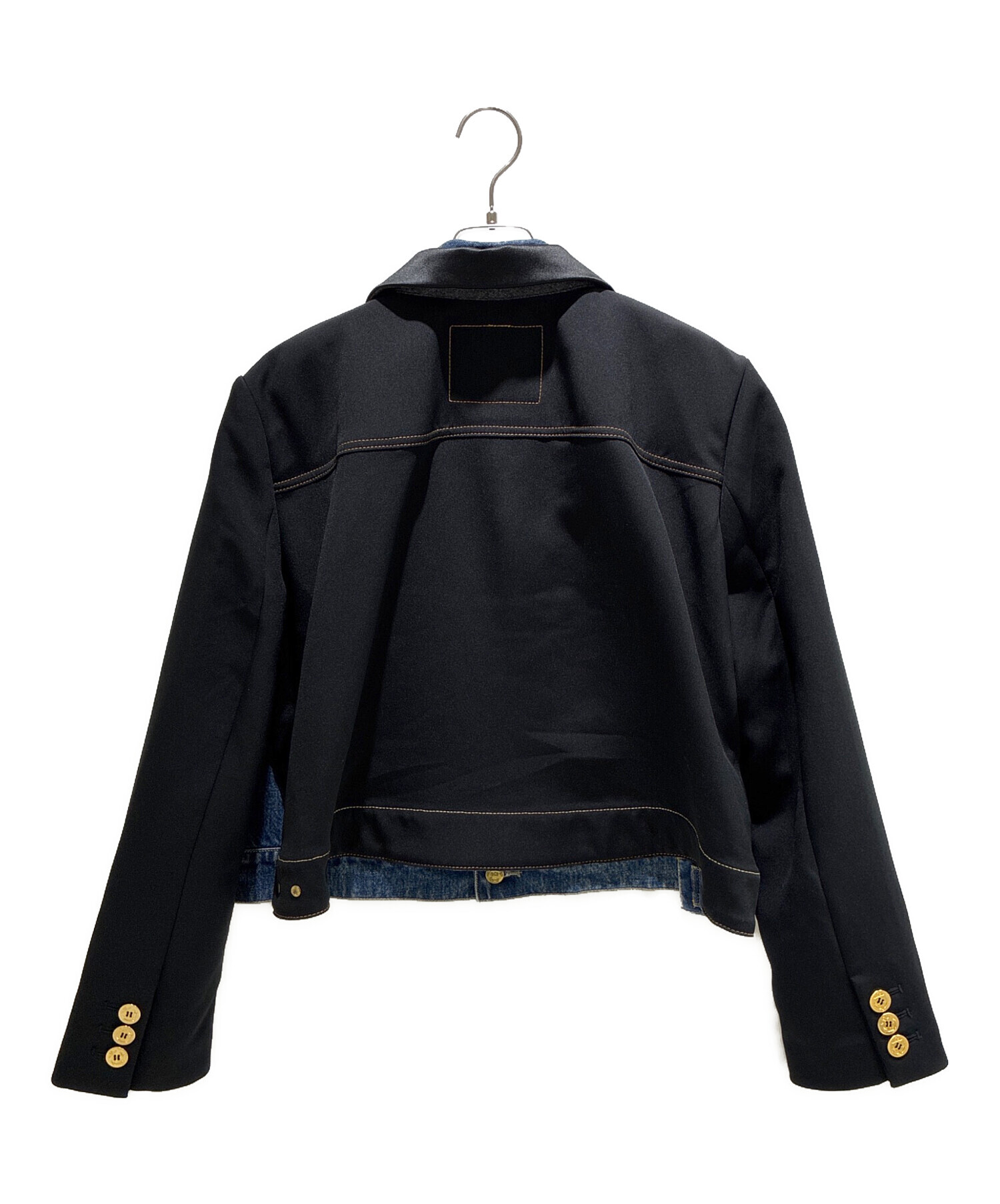 sacai サカイ　スタジアムジャンパー　袖レザー　黒＋ネイビー 中古・古着通販】sacai (サカイ) LEVI'S (リーバイス) 25ss Denim x