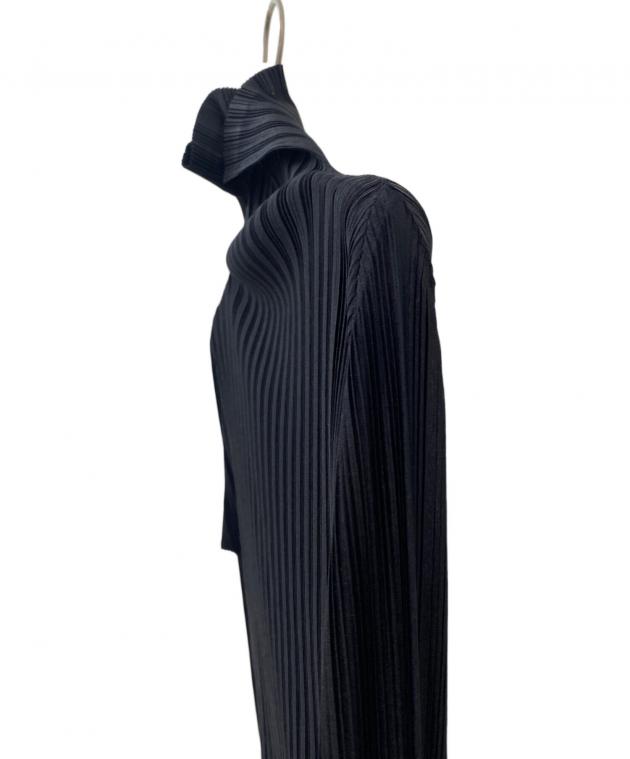 PLEATS PLEASE 長袖 ハイネック ブラック PLEATS PLEASE ISSEY MIYAKE