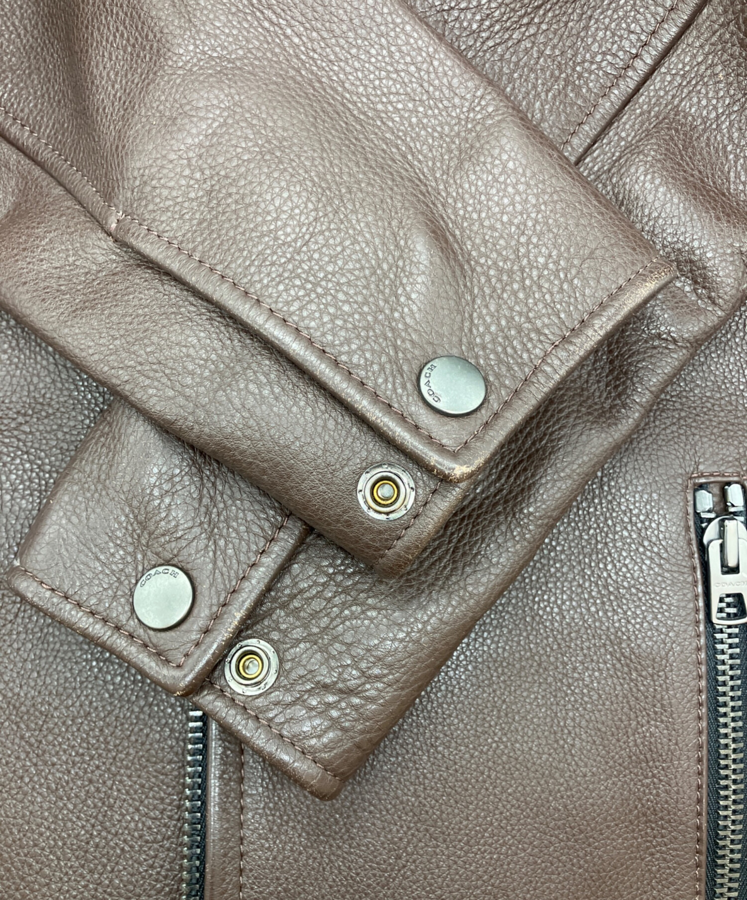 中古・古着通販】COACH (コーチ) レザージャケット ブラウン サイズ:XS