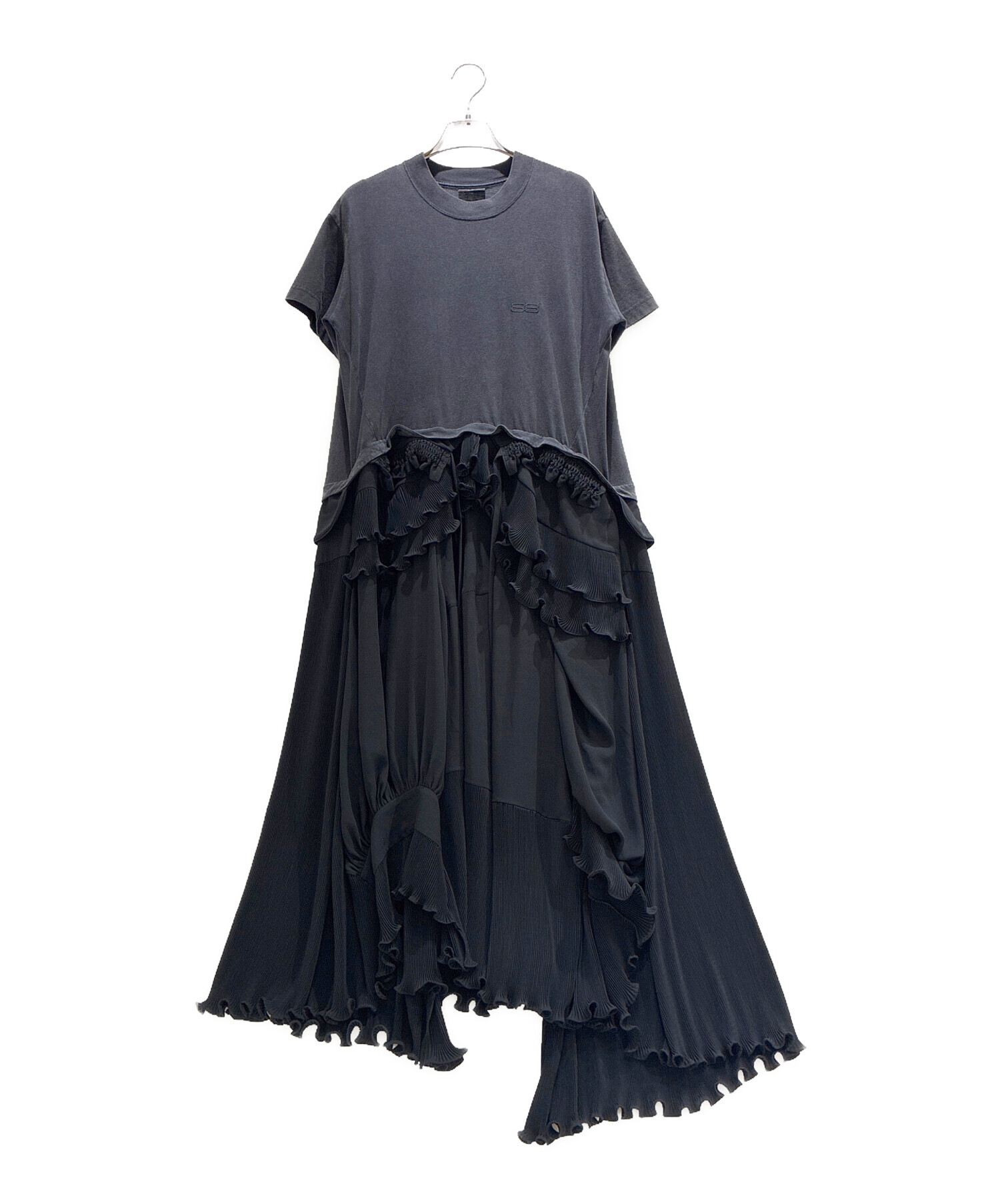 【BALENCIAGA バレンシアガ】ロングシャツワンピース 中古・古着通販】BALENCIAGA (バレンシアガ) フリル プリーツ