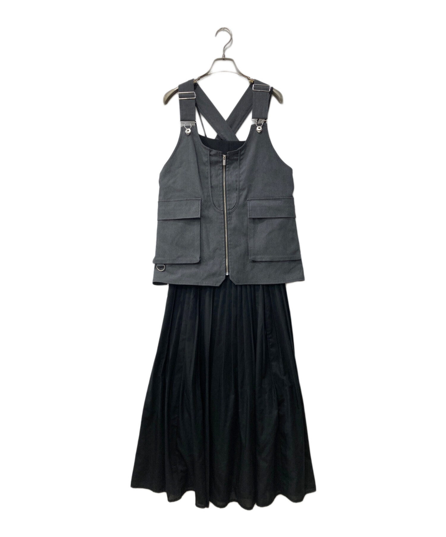 中古・古着通販】Ameri (アメリ) WORK VEST SET DRESS/ワンピース