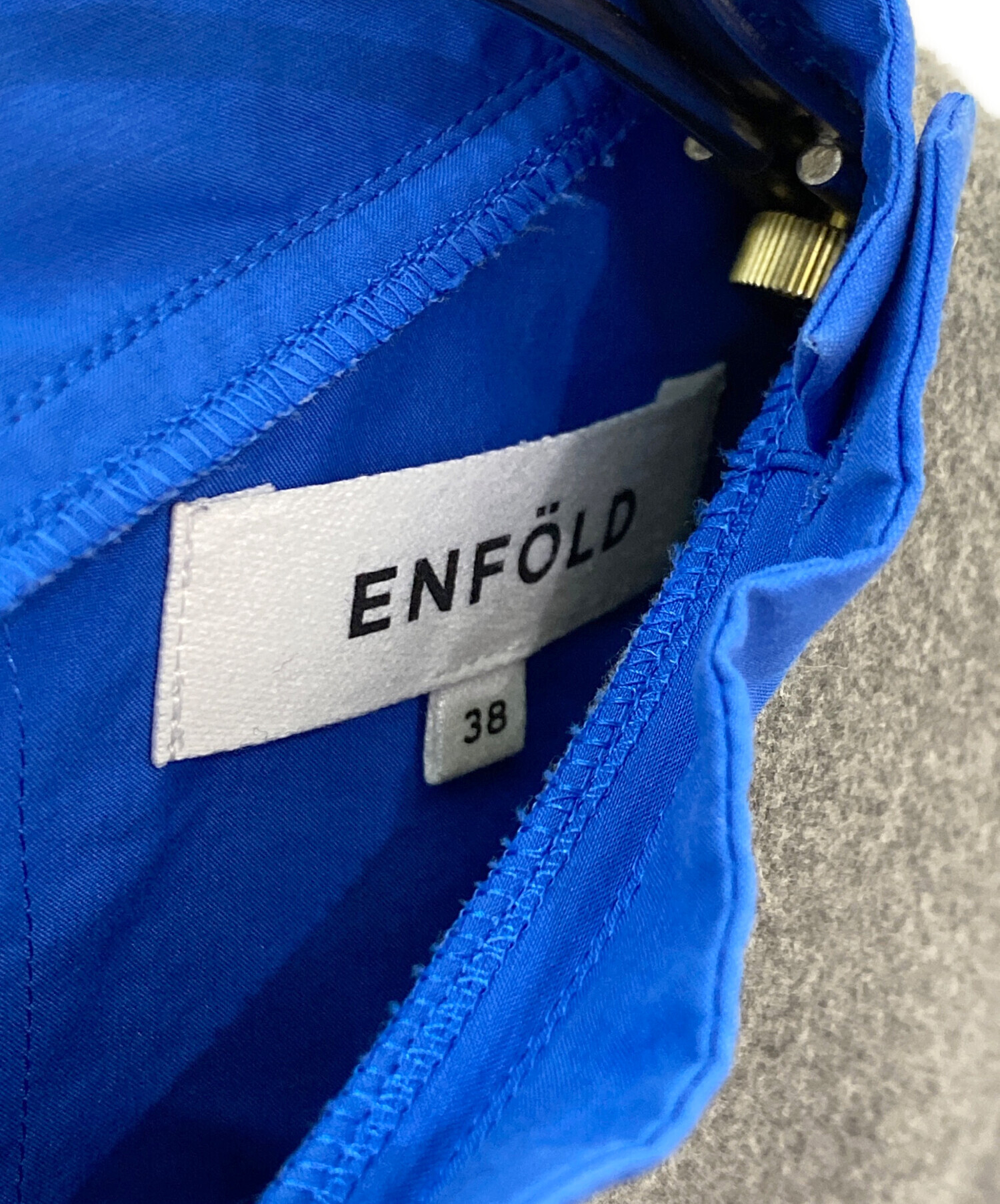 中古・古着通販】ENFOLD (エンフォルド) KNIT-COMBI PULLOVER グレー