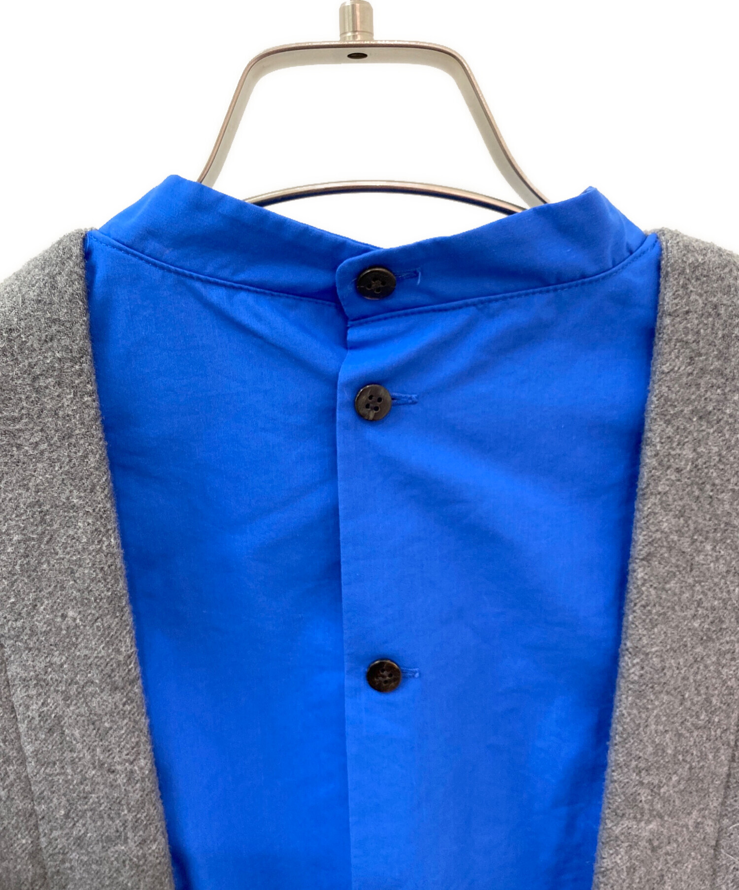 中古・古着通販】ENFOLD (エンフォルド) KNIT-COMBI PULLOVER グレー