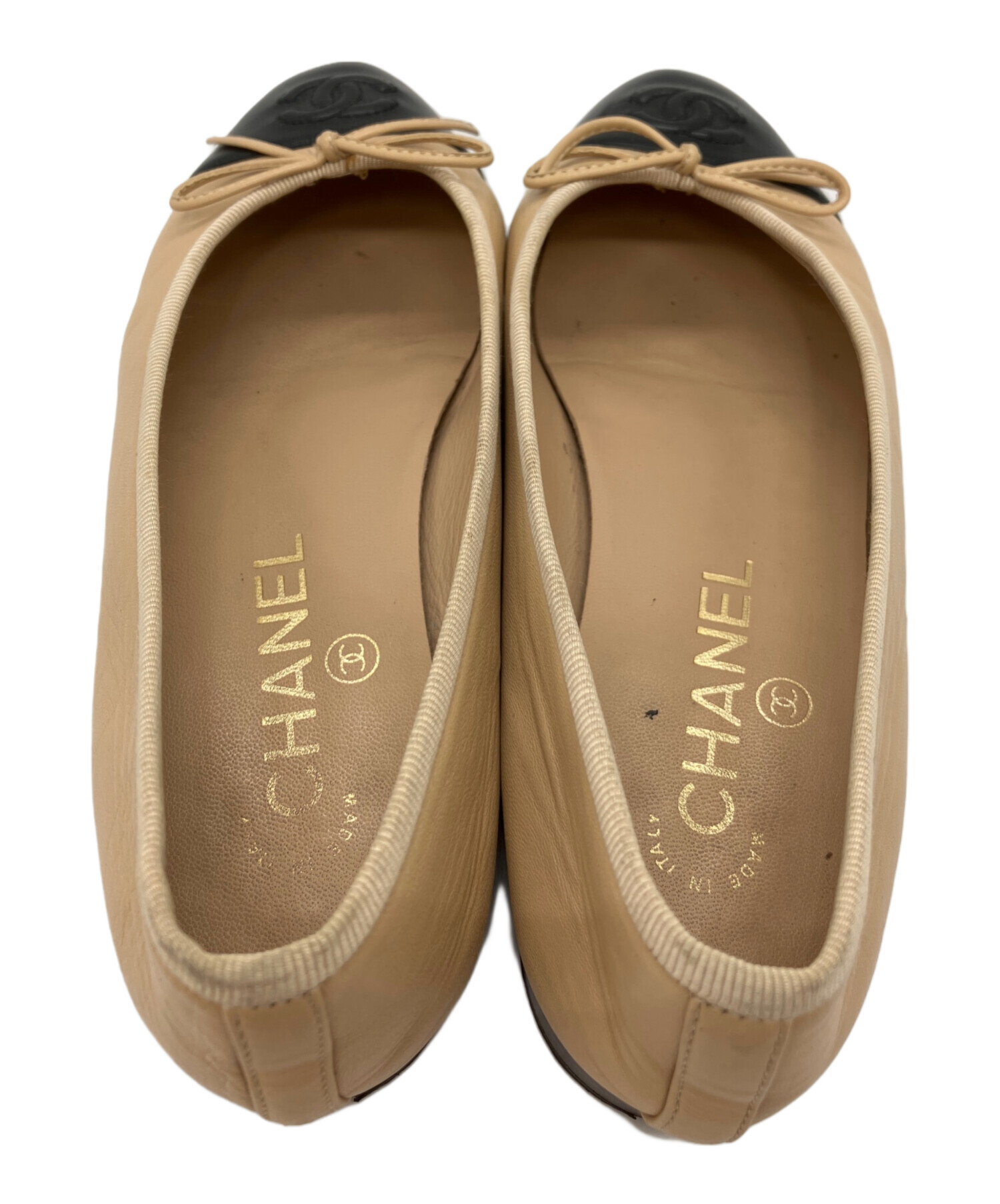 中古・古着通販】CHANEL (シャネル) フラットバレエシューズ ベージュ