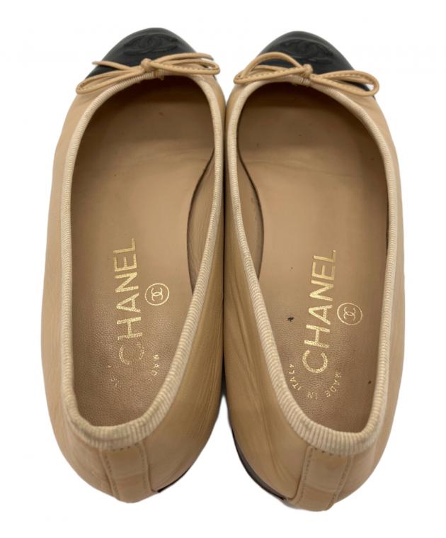 中古・古着通販】CHANEL (シャネル) フラットバレエシューズ ベージュ