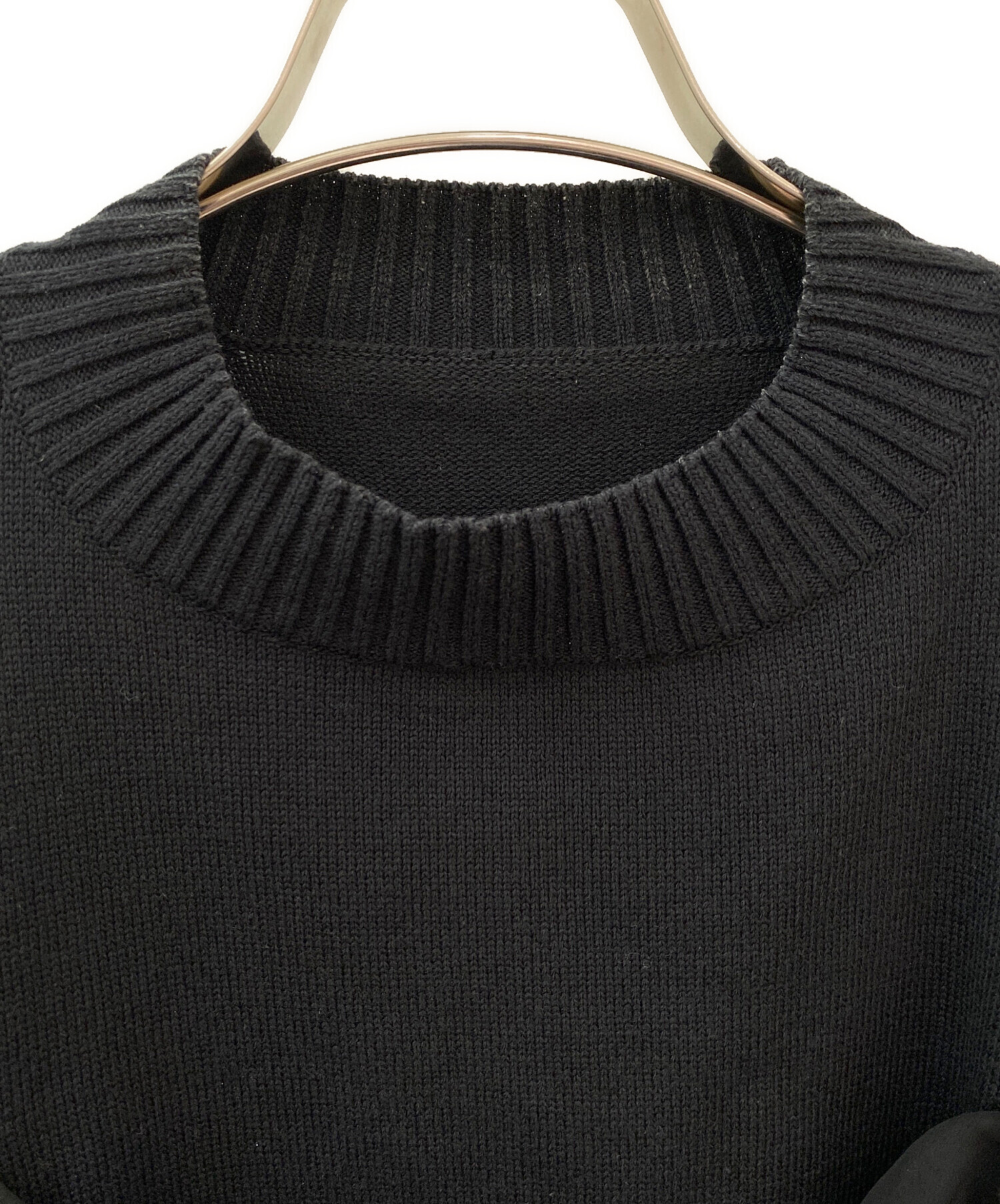 中古・古着通販】sacai (サカイ) レオパードドッキングニット ブラック