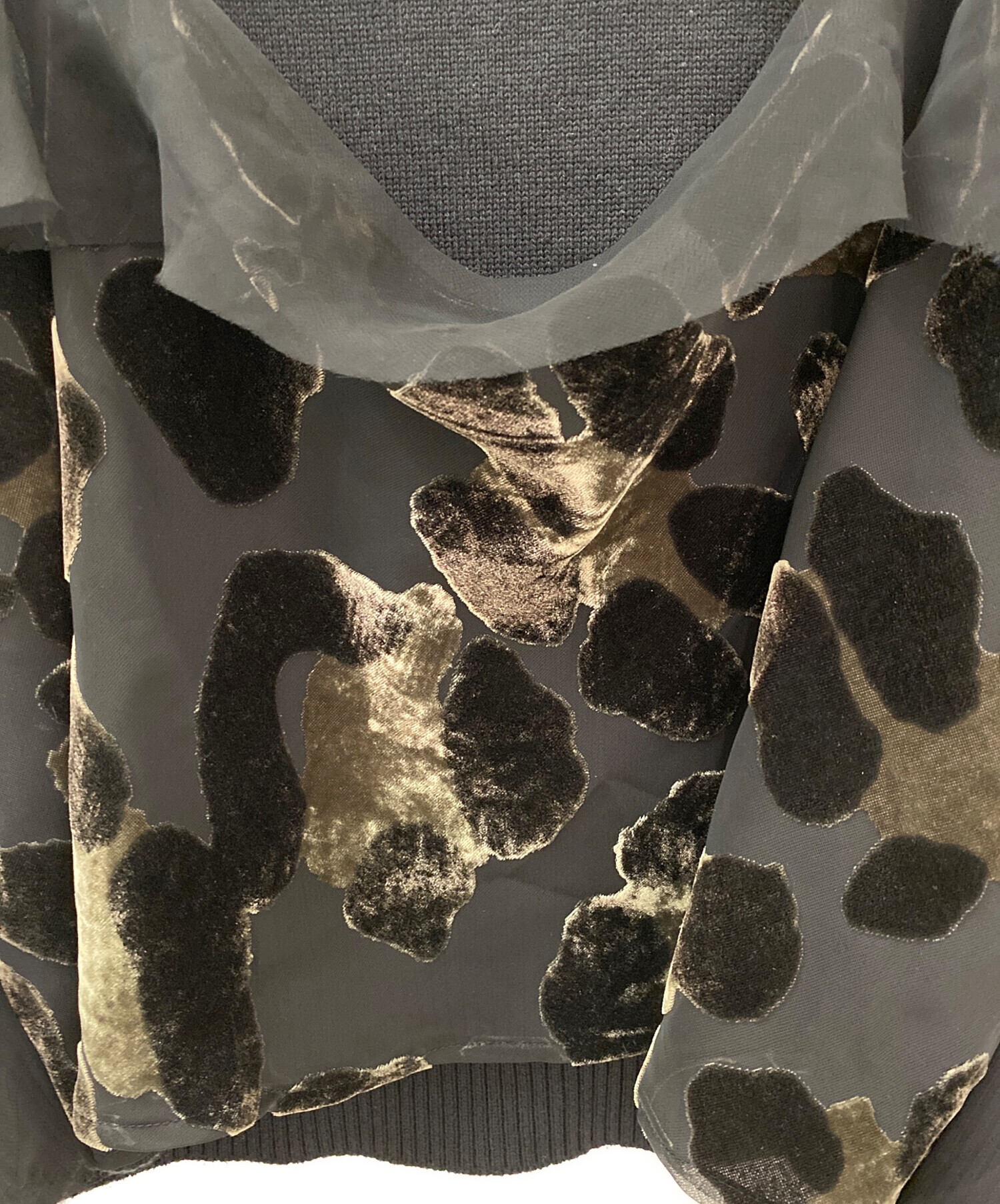 中古・古着通販】sacai (サカイ) レオパードドッキングニット ブラック