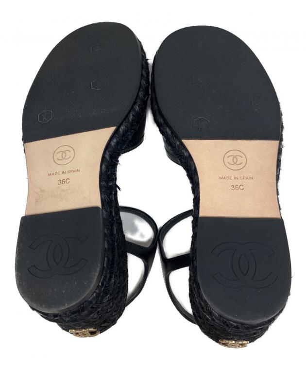 中古・古着通販】CHANEL (シャネル) サンダル ブラック サイズ:36c