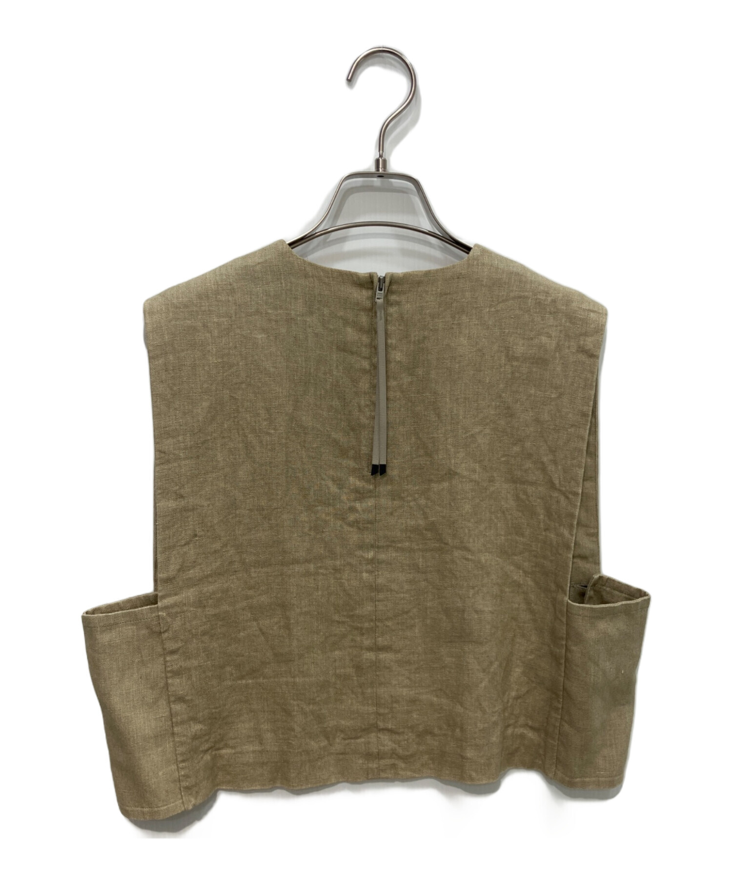 hyke リネンベスト　ベージュ 中古・古着通販】HYKE (ハイク) LINEN CROPPED TOP ベージュ サイズ