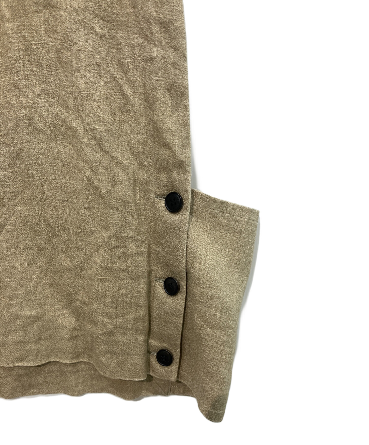中古・古着通販】HYKE (ハイク) LINEN CROPPED TOP ベージュ サイズ