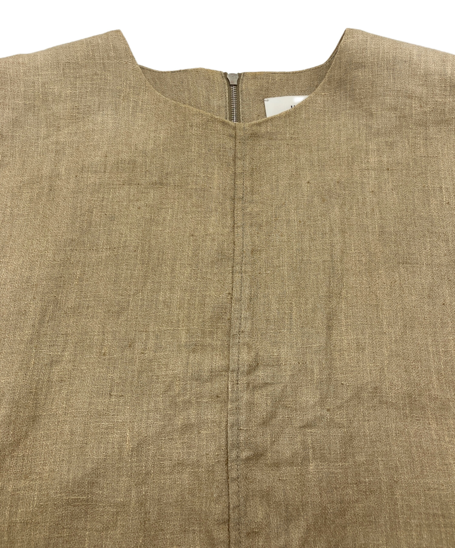 中古・古着通販】HYKE (ハイク) LINEN CROPPED TOP ベージュ サイズ