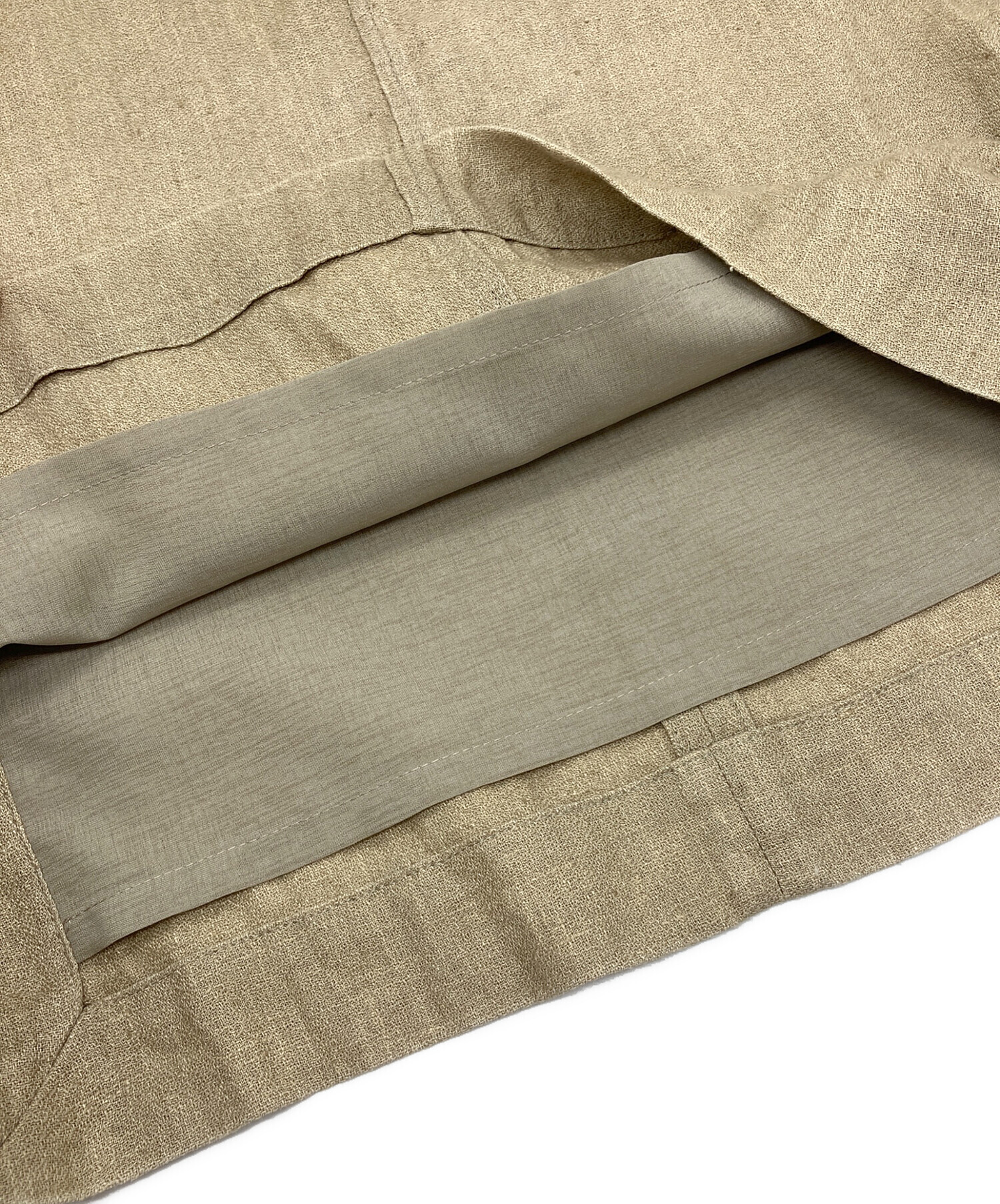 中古・古着通販】HYKE (ハイク) LINEN CROPPED TOP ベージュ サイズ