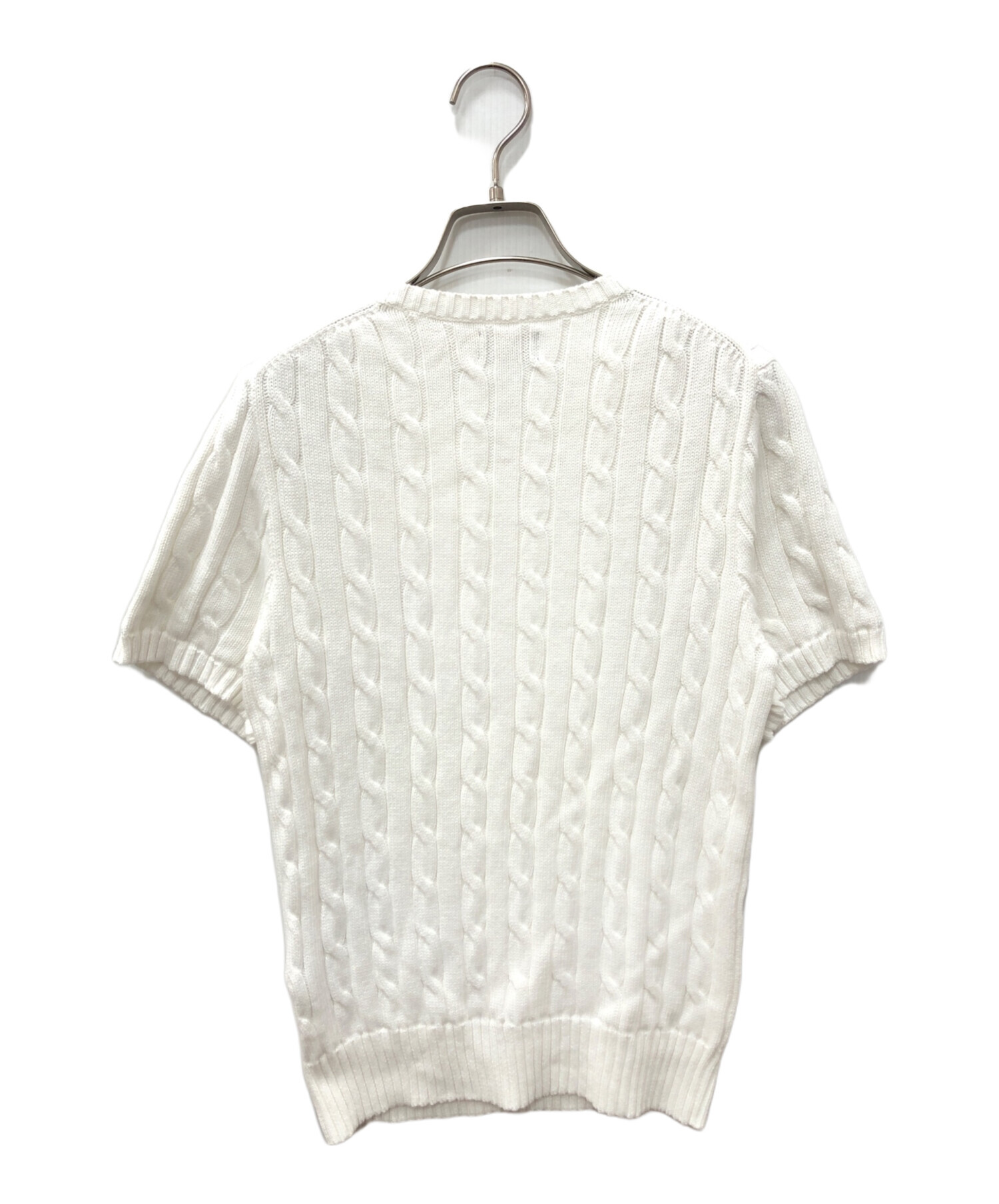 Polo Ralph Lauren (S)ケーブルニット 半袖 ホワイト 中古・古着通販】POLO RALPH LAUREN (ポロ・ラルフローレン) 半袖