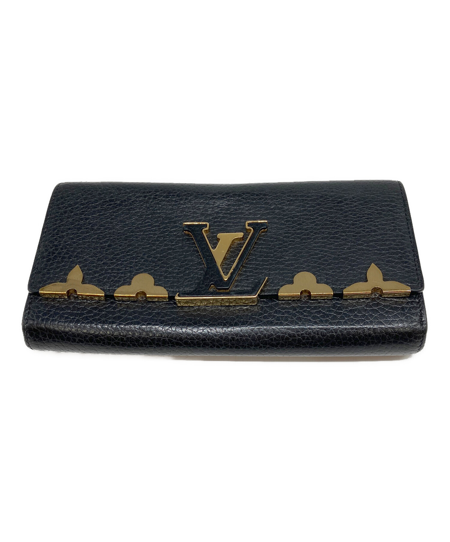 LOUIS VUITTON モノグラム ロック金具 スタッズ 長財布 中古美品 中古・古着通販】LOUIS VUITTON (ルイ ヴィトン) 長財布 ブラック