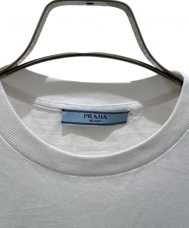 中古・古着通販】PRADA (プラダ) ラインストーン三角ロゴTシャツ