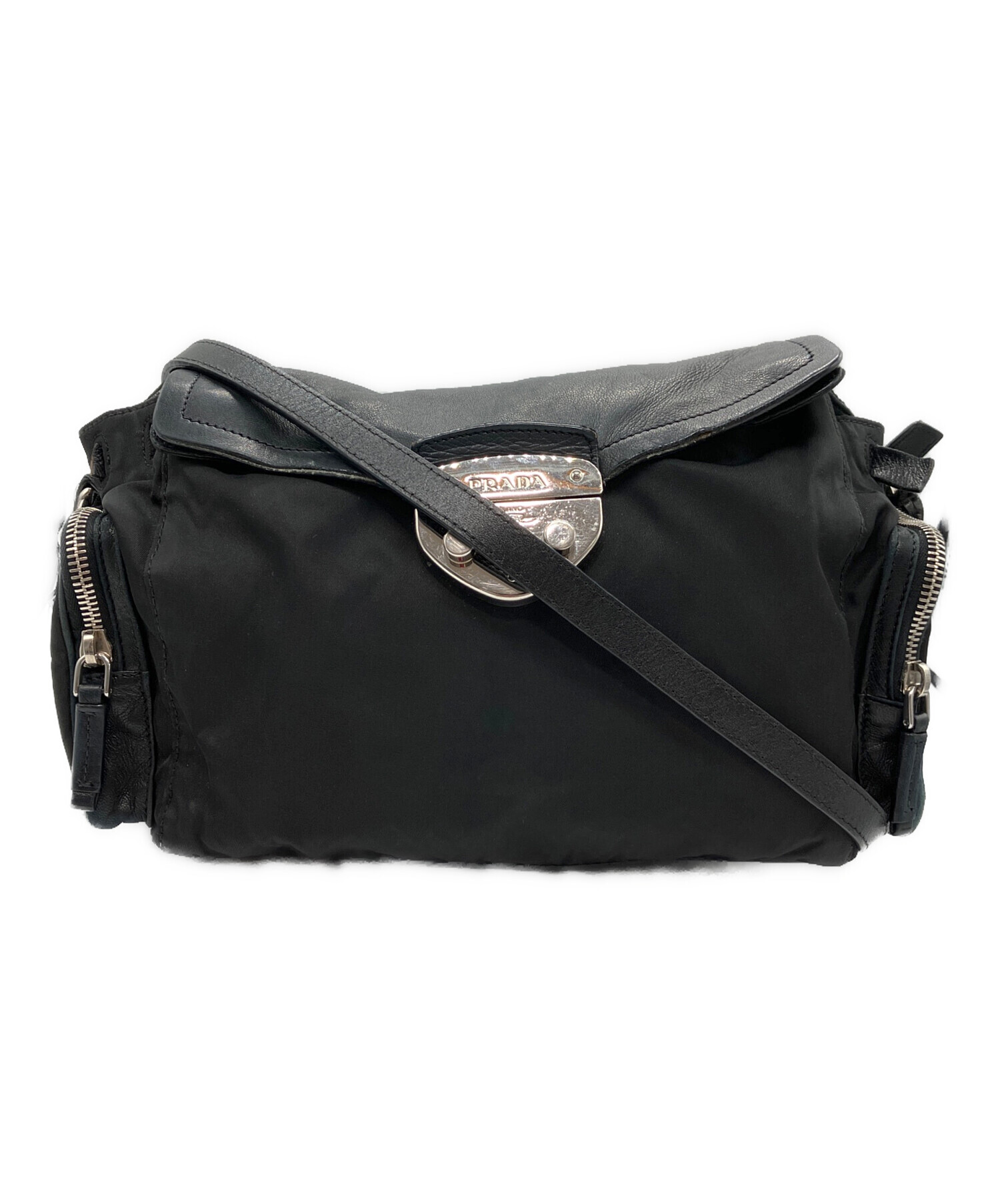中古・古着通販】PRADA (プラダ) レザー ナイロン 2WAYショルダー
