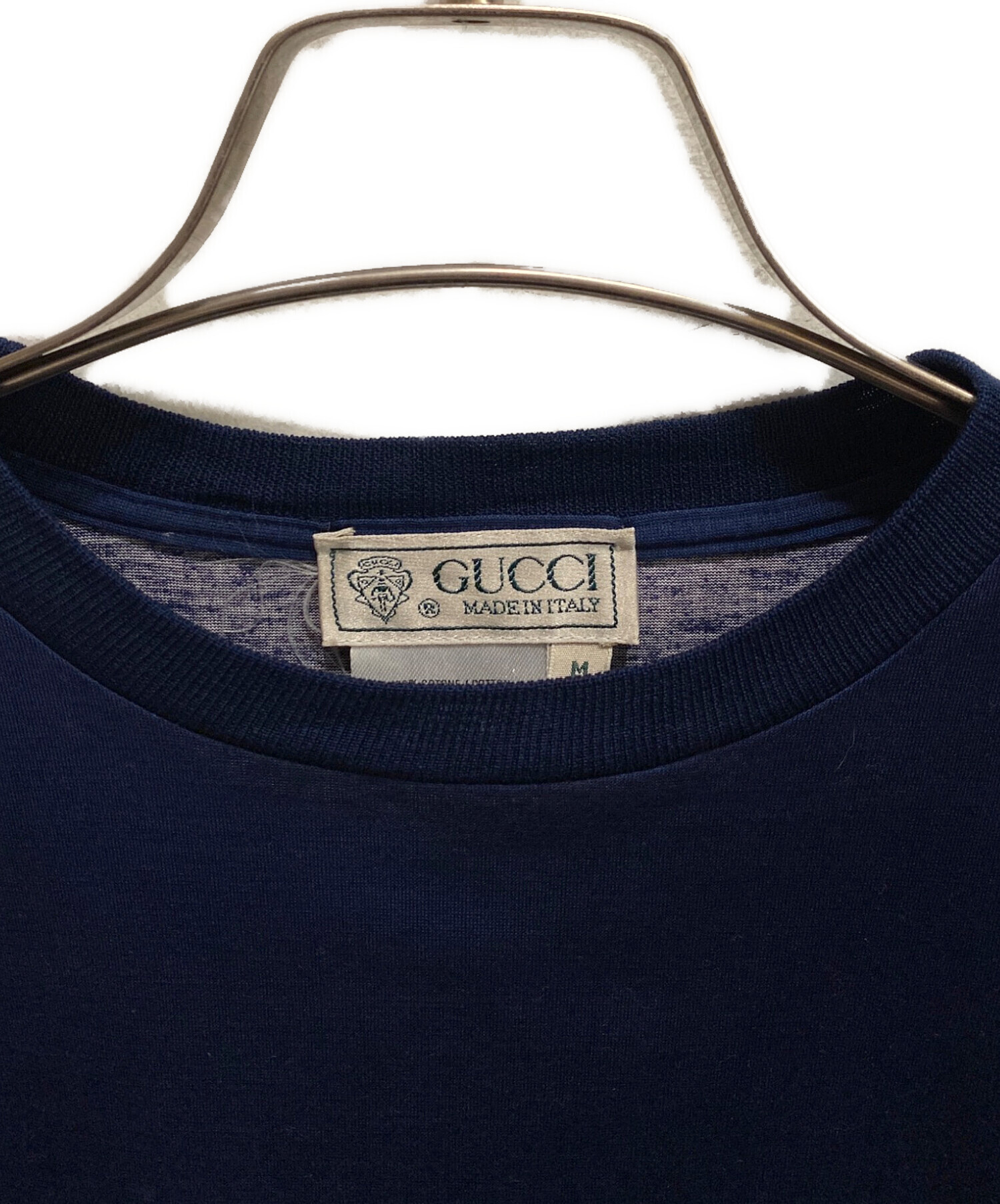 中古・古着通販】GUCCI (グッチ) ボーダーTシャツ ネイビー サイズ:M
