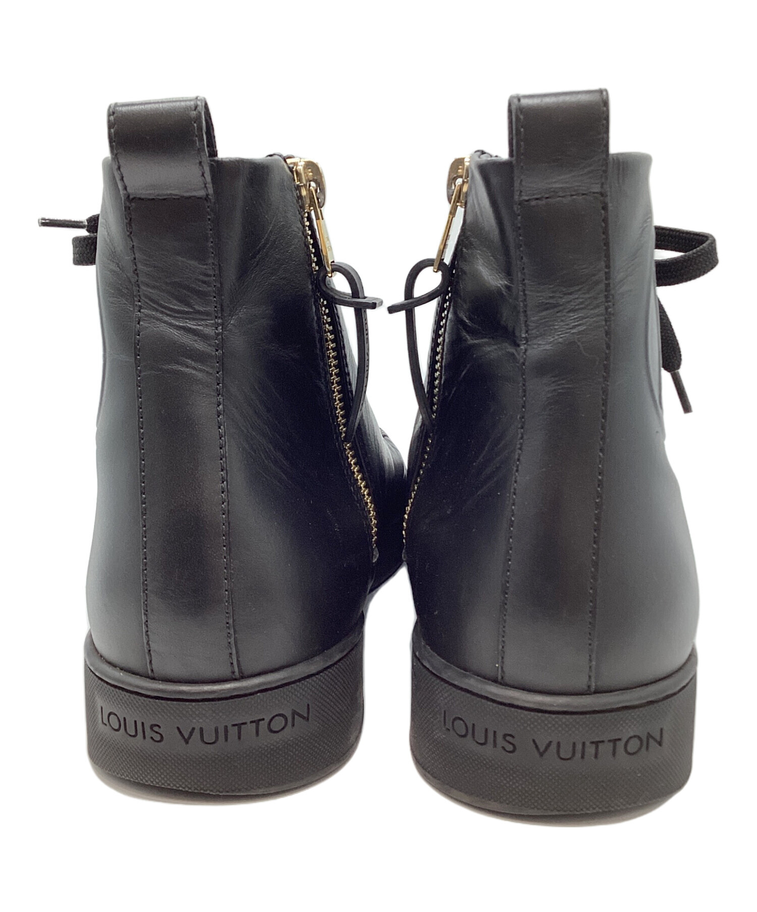 Louis Vuitton ハイカットスニーカー 黒 7.5 約27cm 中古・古着通販】LOUIS VUITTON (ルイ ヴィトン) ハイカットスニーカー