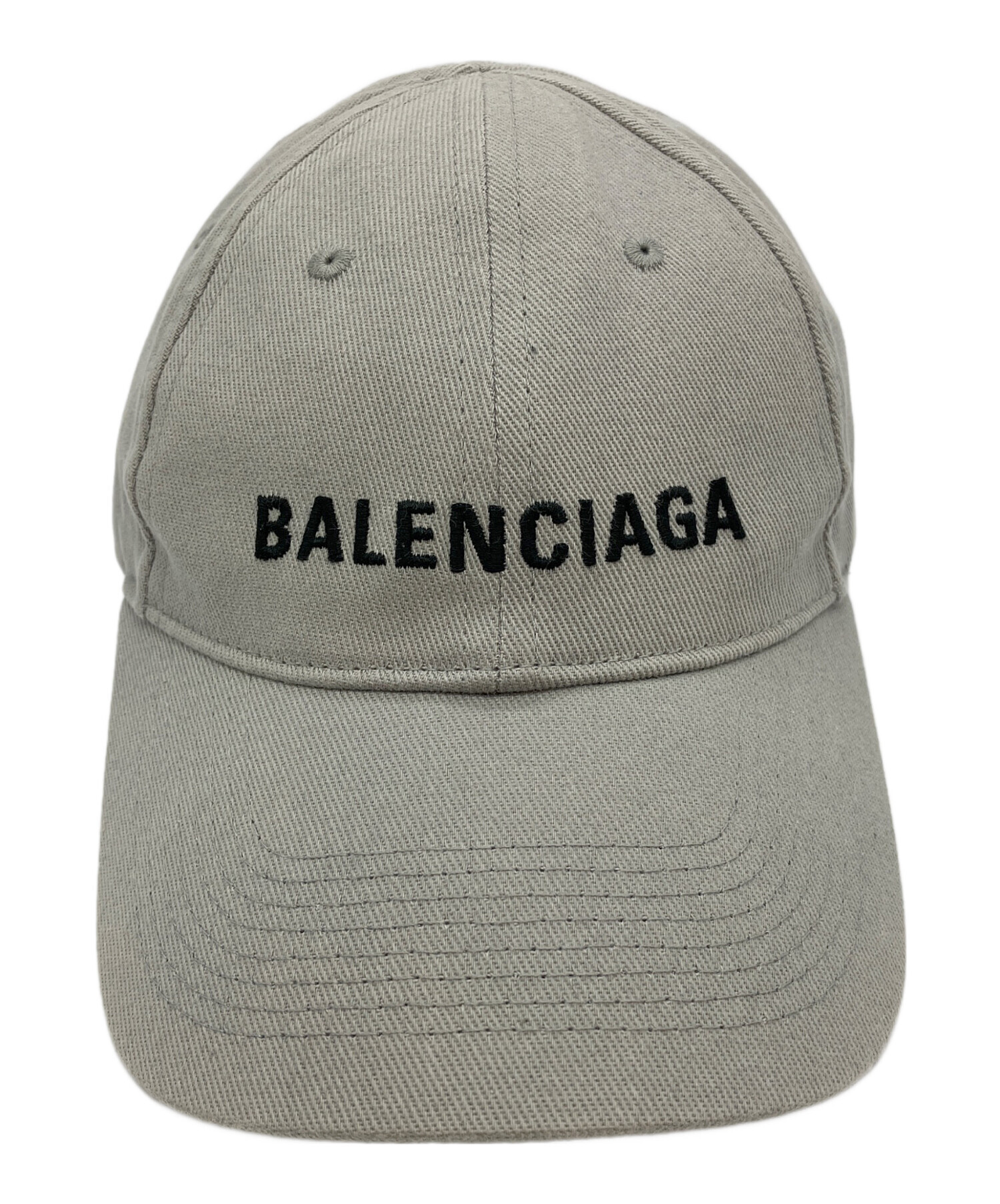 美品✨バレンシアガ ベースボールキャップ 帽子 グレー コットン ユニセックス 中古・古着通販】BALENCIAGA (バレンシアガ) ロゴベースボールキャップ