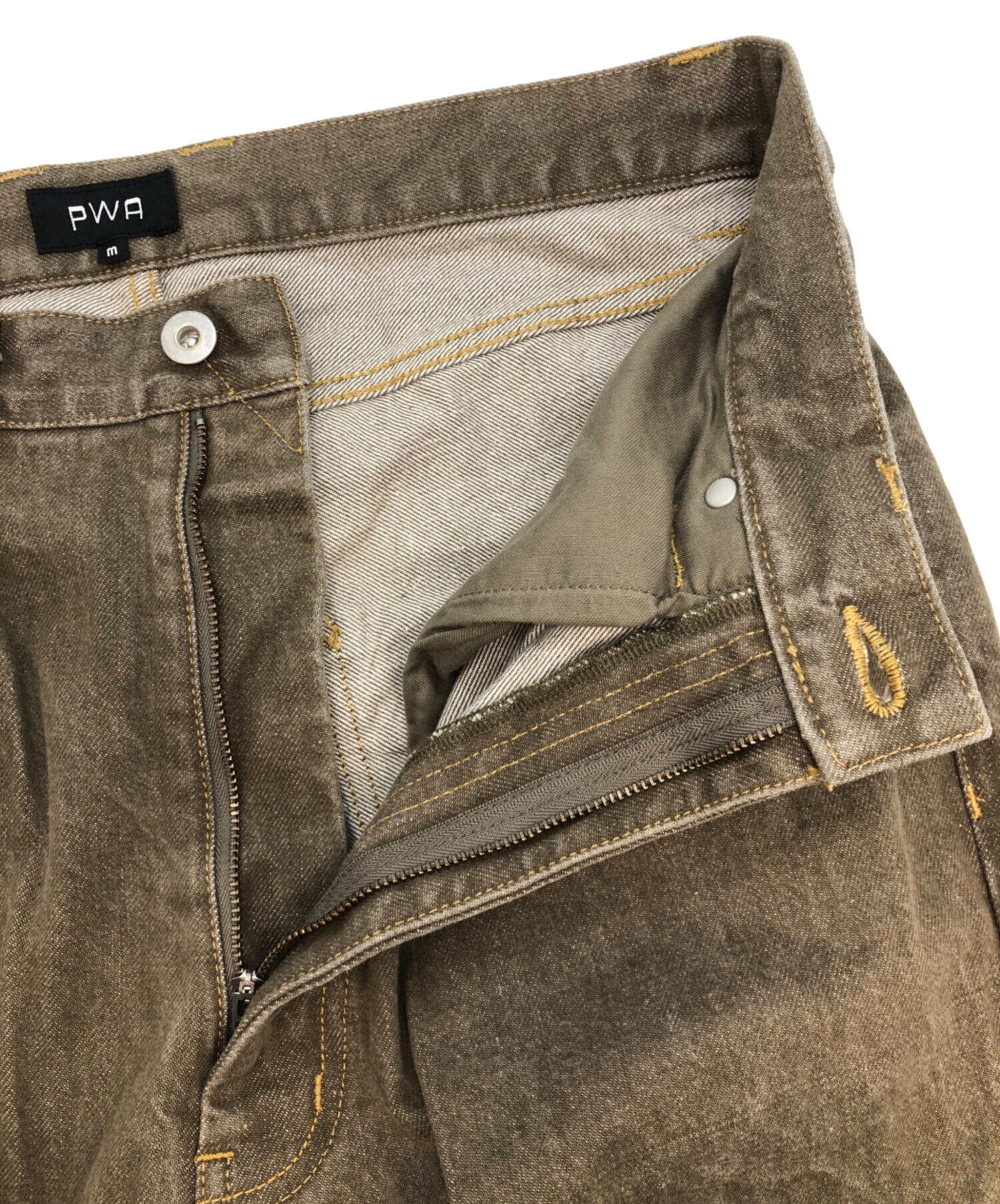 中古・古着通販】PWA (プア) RELAX-FIT 6P JEANS カーキ サイズ:SIZE M