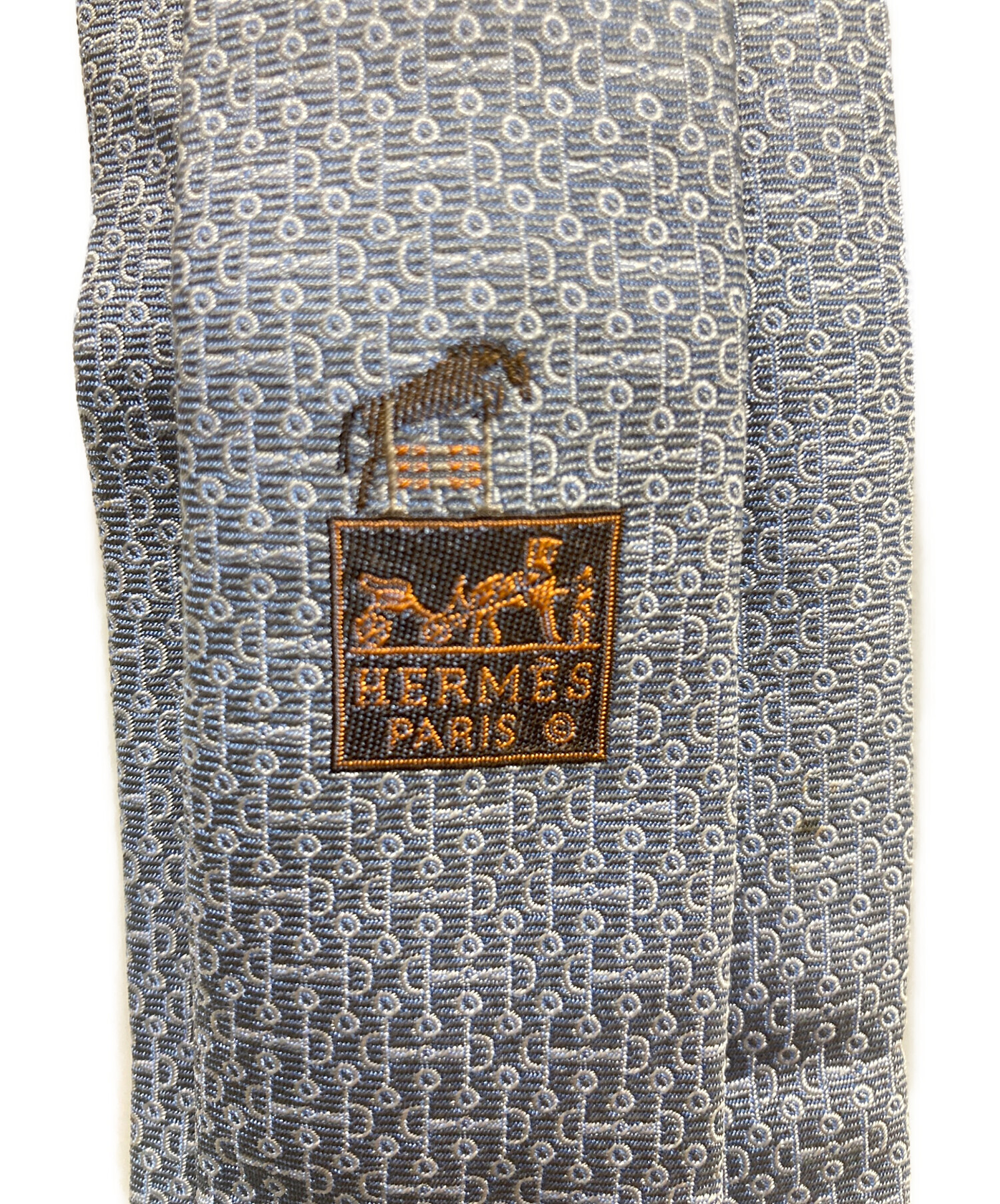 【タグ付き新品未使用】HERMES エルメス 動物柄 ハンカチーフ グレー 中古・古着通販】HERMES (エルメス) シルクツイルタイ ブルー サイズ