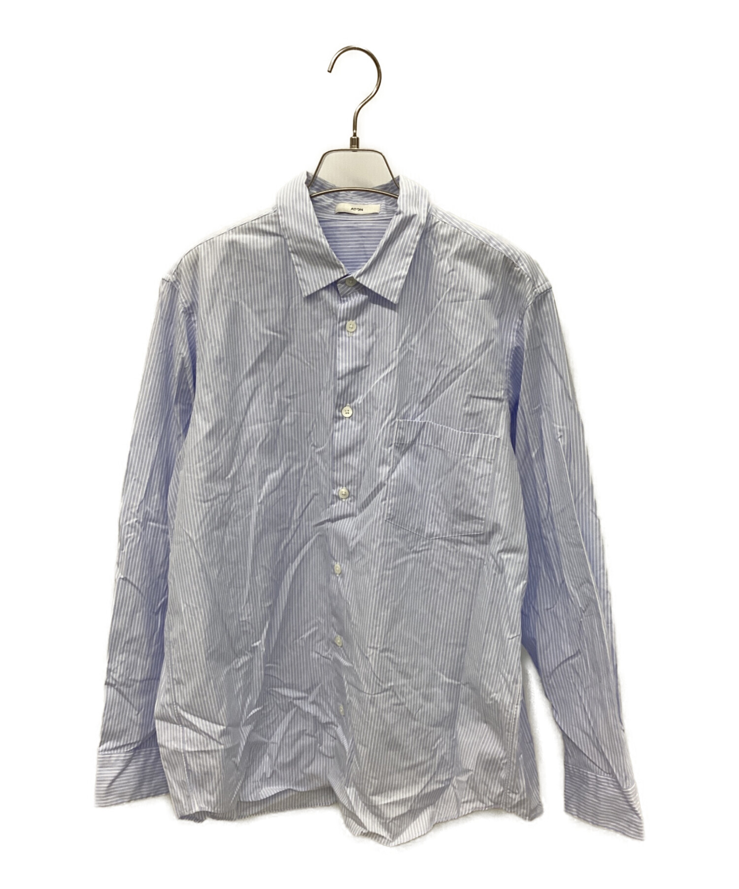 中古・古着通販】ATON (エイトン) Giza Broad Standard Shirt ブルー