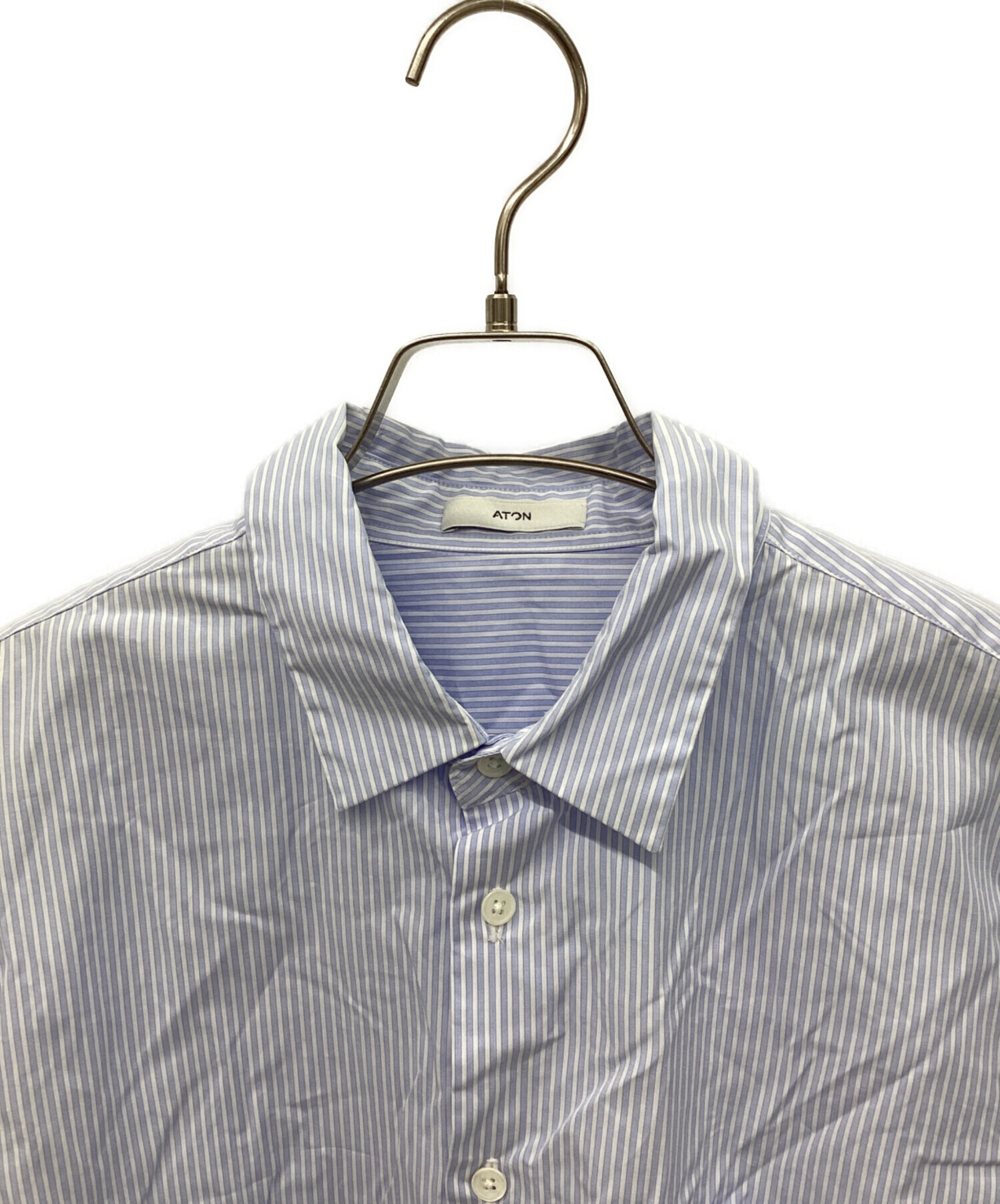 中古・古着通販】ATON (エイトン) Giza Broad Standard Shirt ブルー