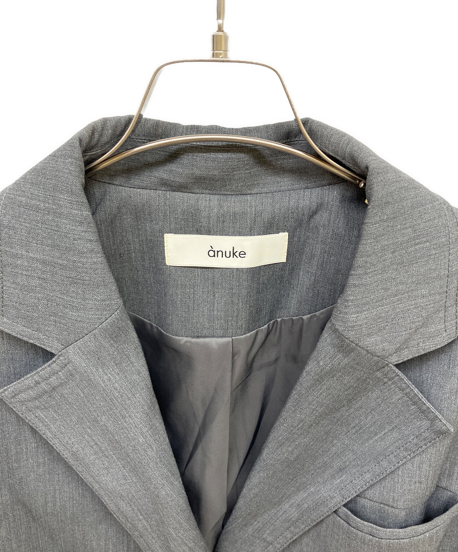 中古・古着通販】anuke (アンヌーク) Twill Over Jacket グレー サイズ