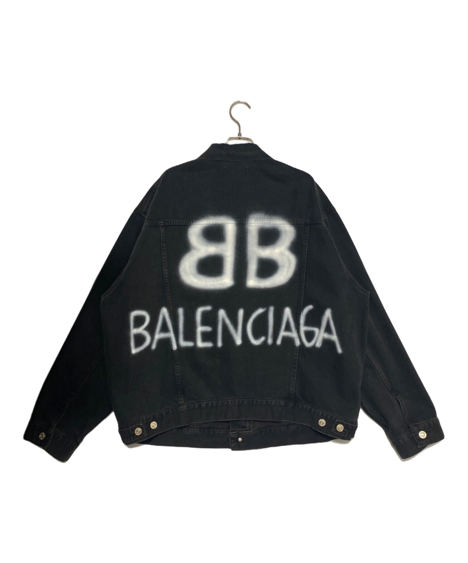 BALENCIAGA スプレーペイント デニムジャケット　ユニセックス 中古・古着通販】BALENCIAGA (バレンシアガ) Spray Paint BB Logo