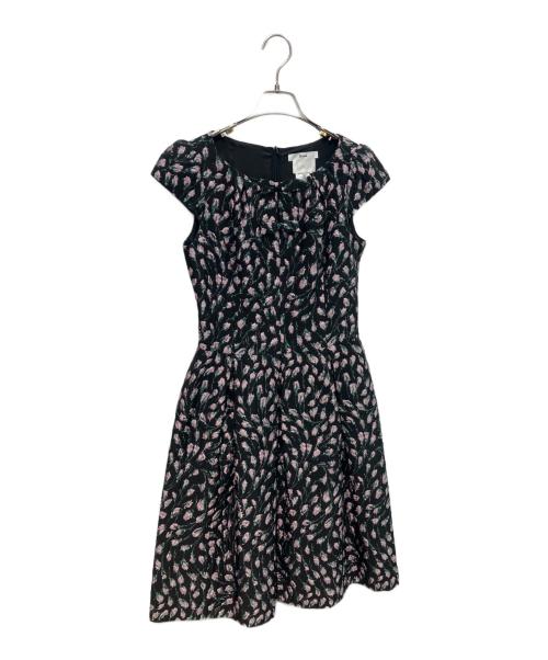 日本製 Rene ルネ チューリップ 花柄 ノースリーブプリーツワンピース 36 中古・古着通販】Rene (ルネ) ノースリーブジャガードフラワー