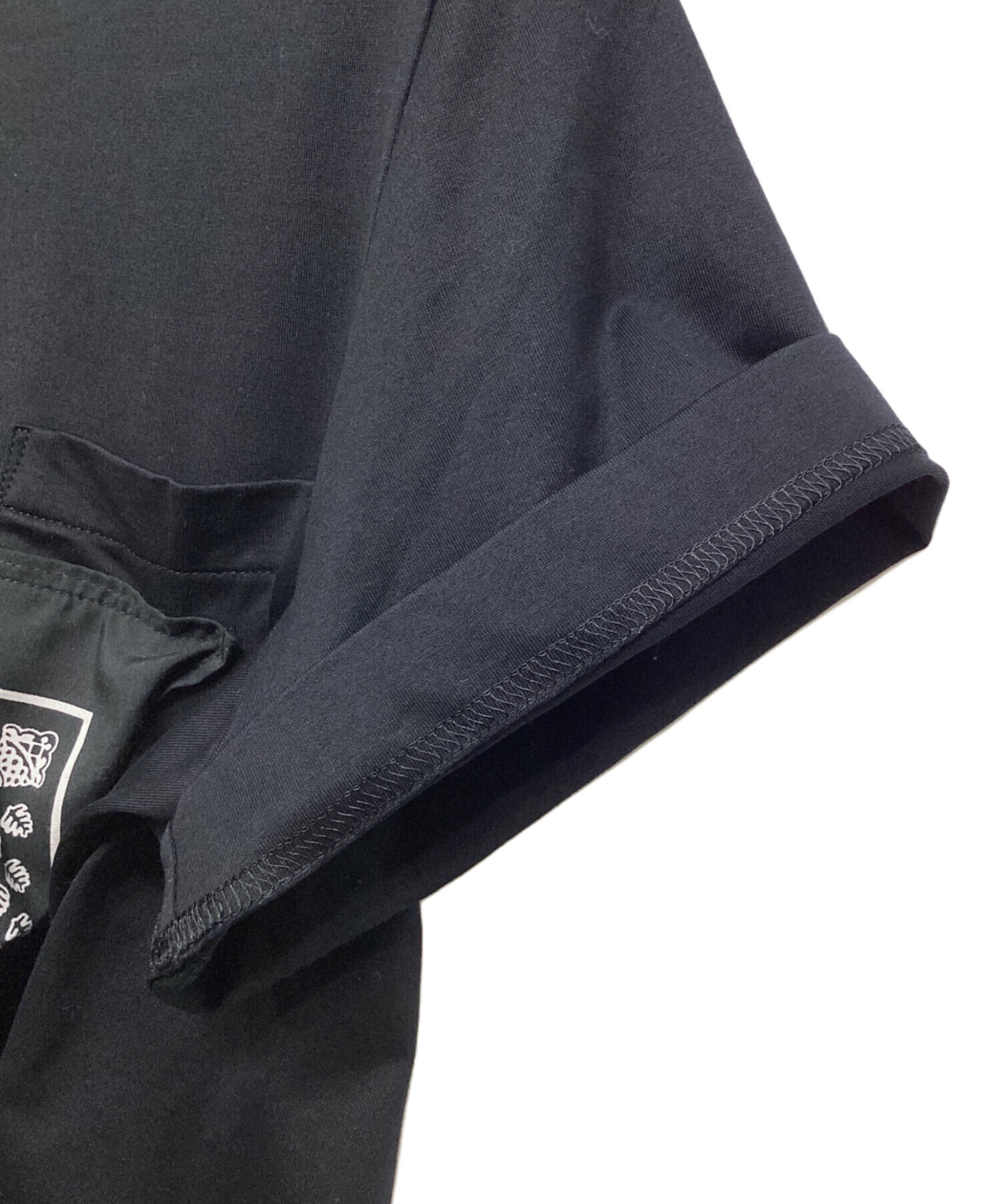 sacai サカイ ペイズリー柄切り替え 半袖Tシャツ ブラック サイズ2
