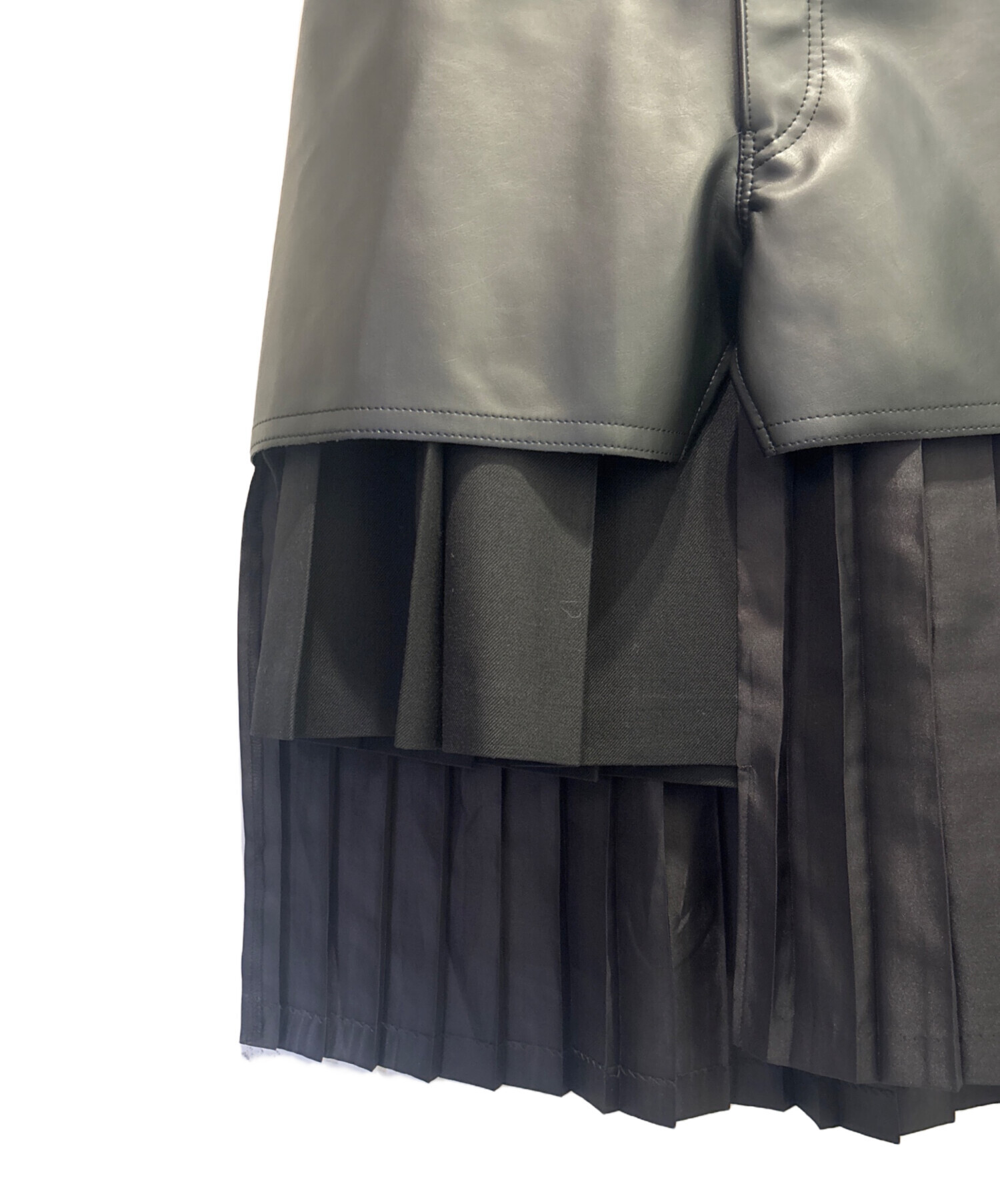 JUNYA WATANABE ロングスカート 中古・古着通販】JUNYA WATANABE (ジュンヤワタナベ) フェイクレザー