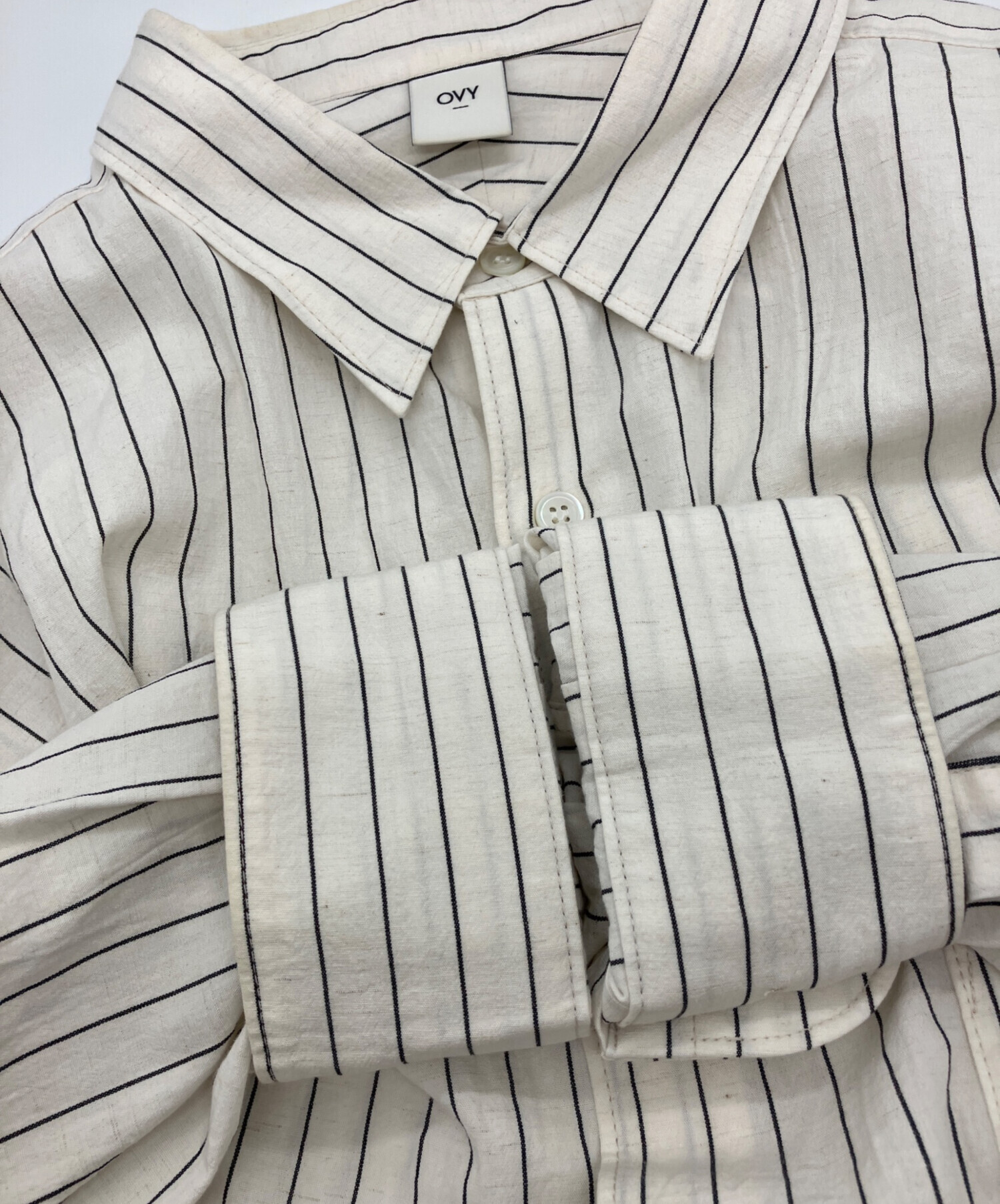 中古・古着通販】OVY (オヴィー) Cotton Linen Stripe Relax Shirts