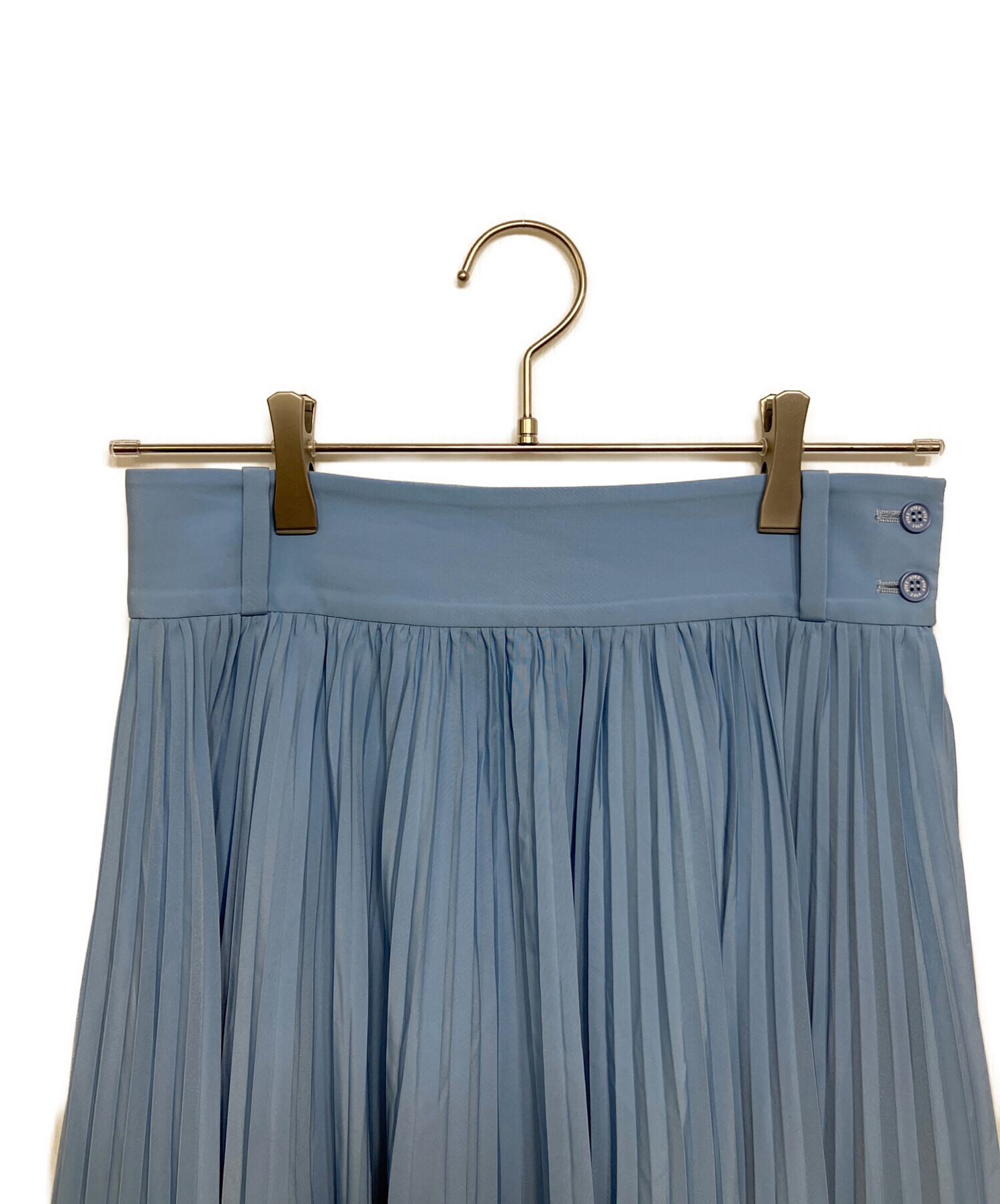 中古・古着通販】HYKE (ハイク) TAFFETA PLEATED SKIRT スカイブルー