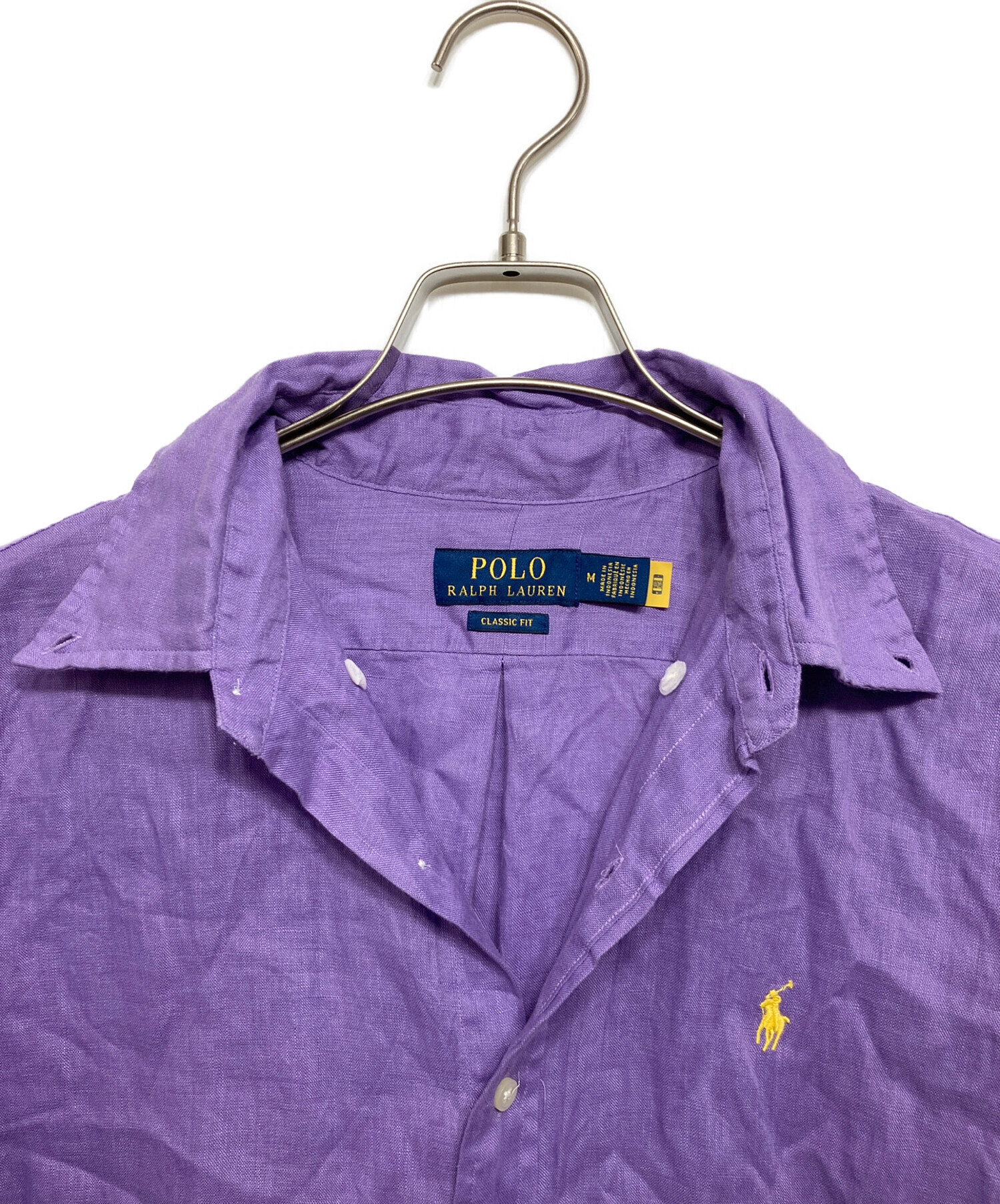 【極美品】POLO RALPH LAUREN リネンシャツ 紫 M 麻100% 中古・古着通販】POLO RALPH LAUREN (ポロ・ラルフローレン) リネン